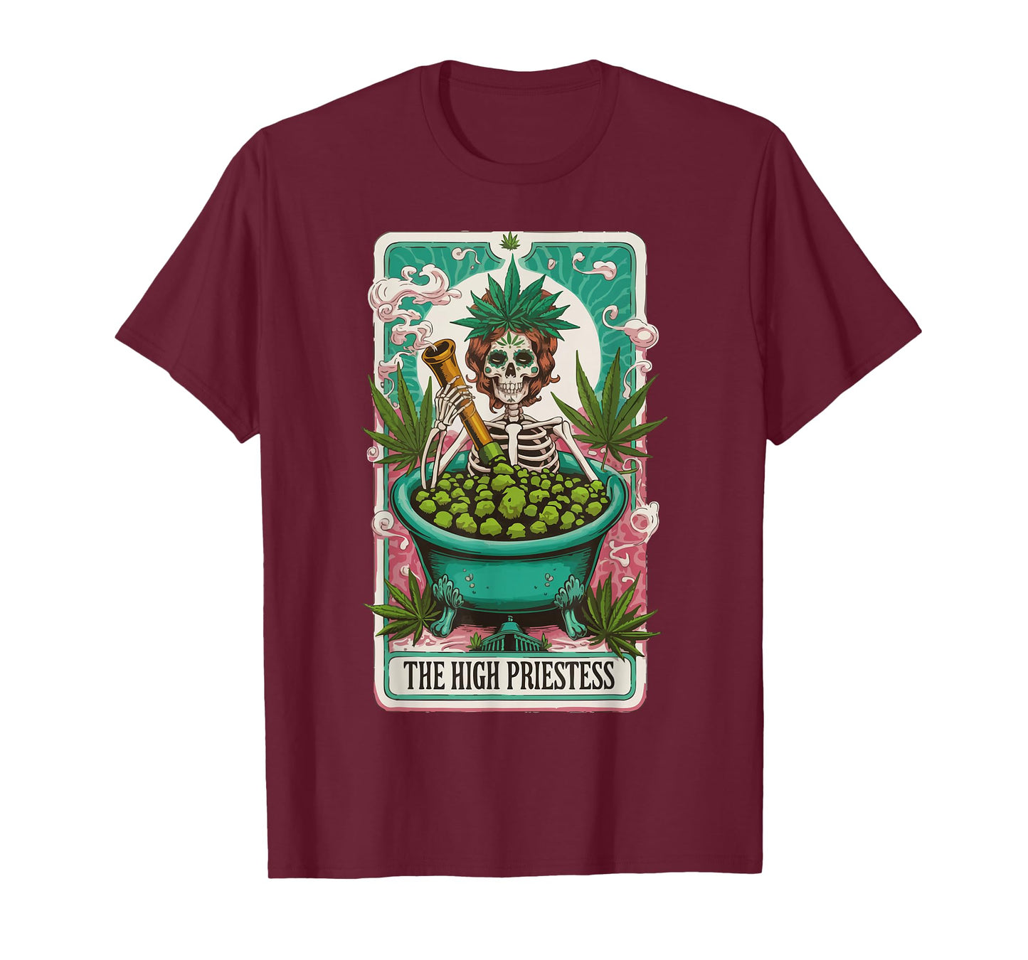 The High Priestess Tarot Skeleton Design T-Shirt
