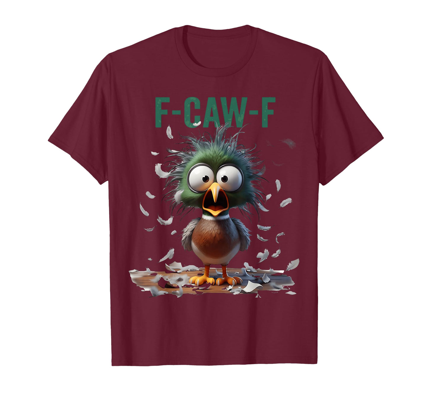 F-Caw-F Messy Mallard Duck Hunting Shocked Face T-Shirt