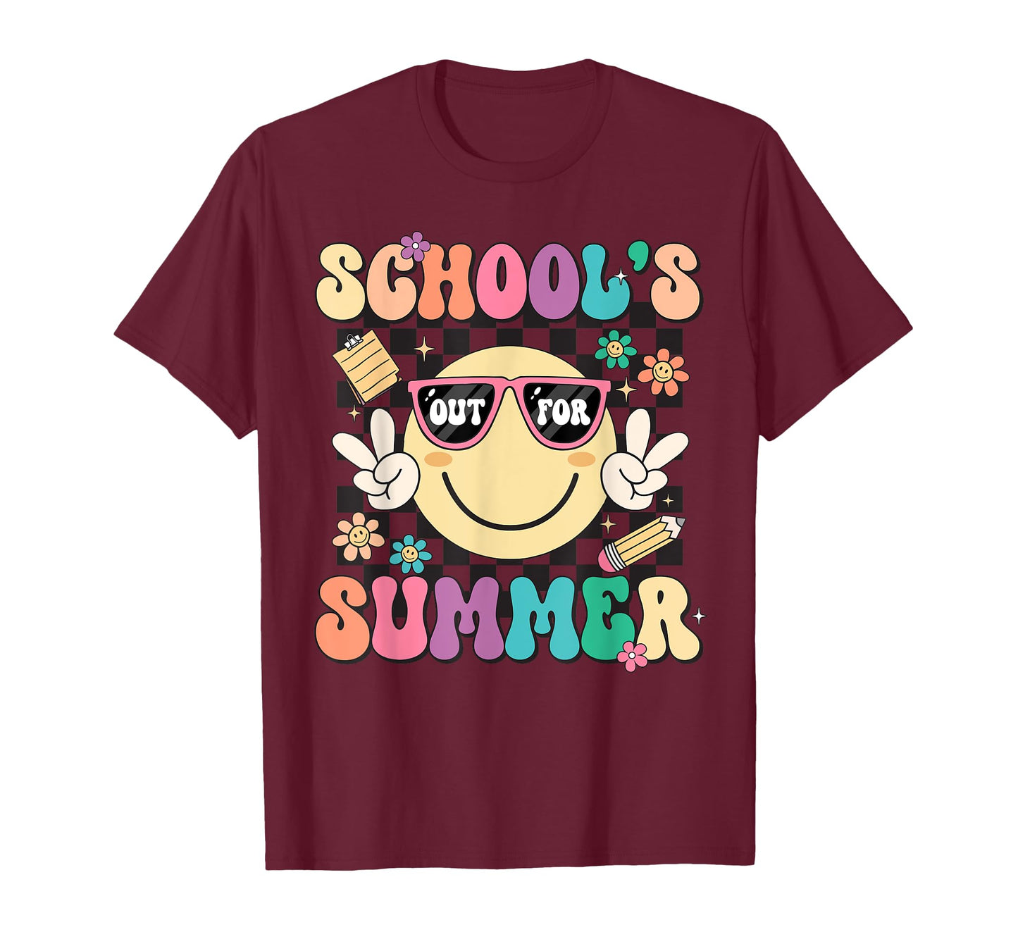Last Day Of School Retro Schools Out For Summer Teacher Kids T-Shirt