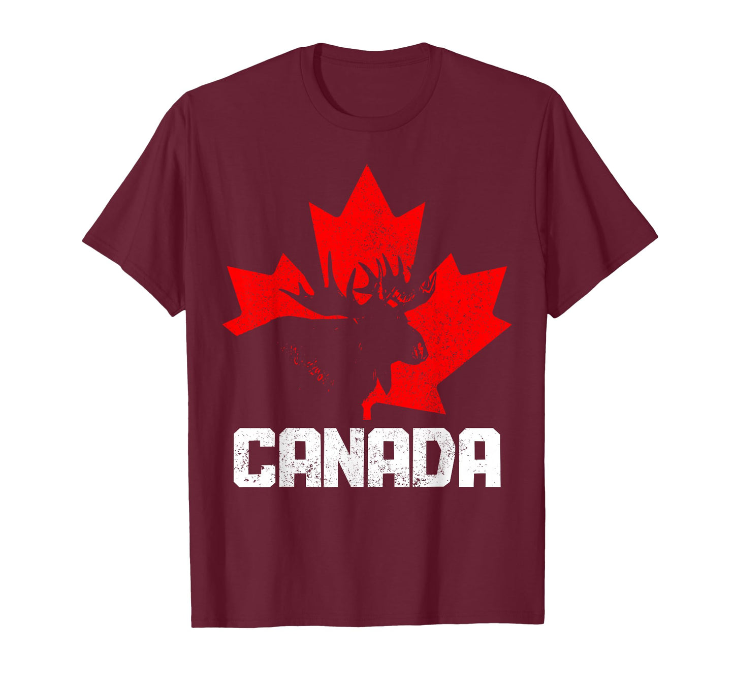 Canada Moose Maple Leaf Pride Vintage Canadian Flag T-Shirt