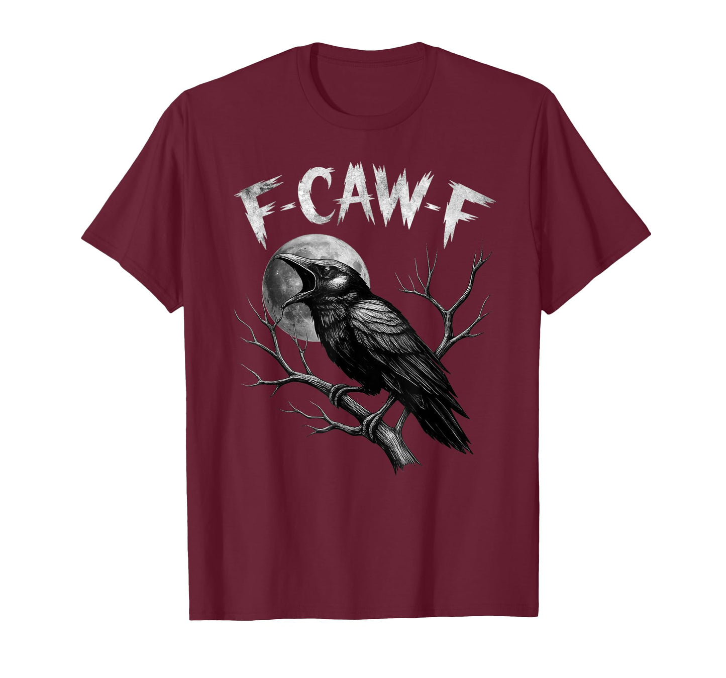 Black Crow, F-Caw-F Funny Black Bird Moon Gothic Adult Humor T-Shirt