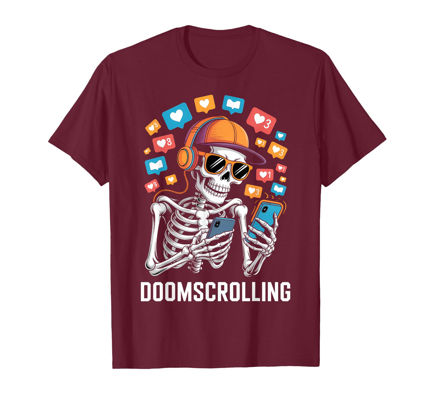 Halloween Skeleton Doomscrolling Costume T-Shirt
