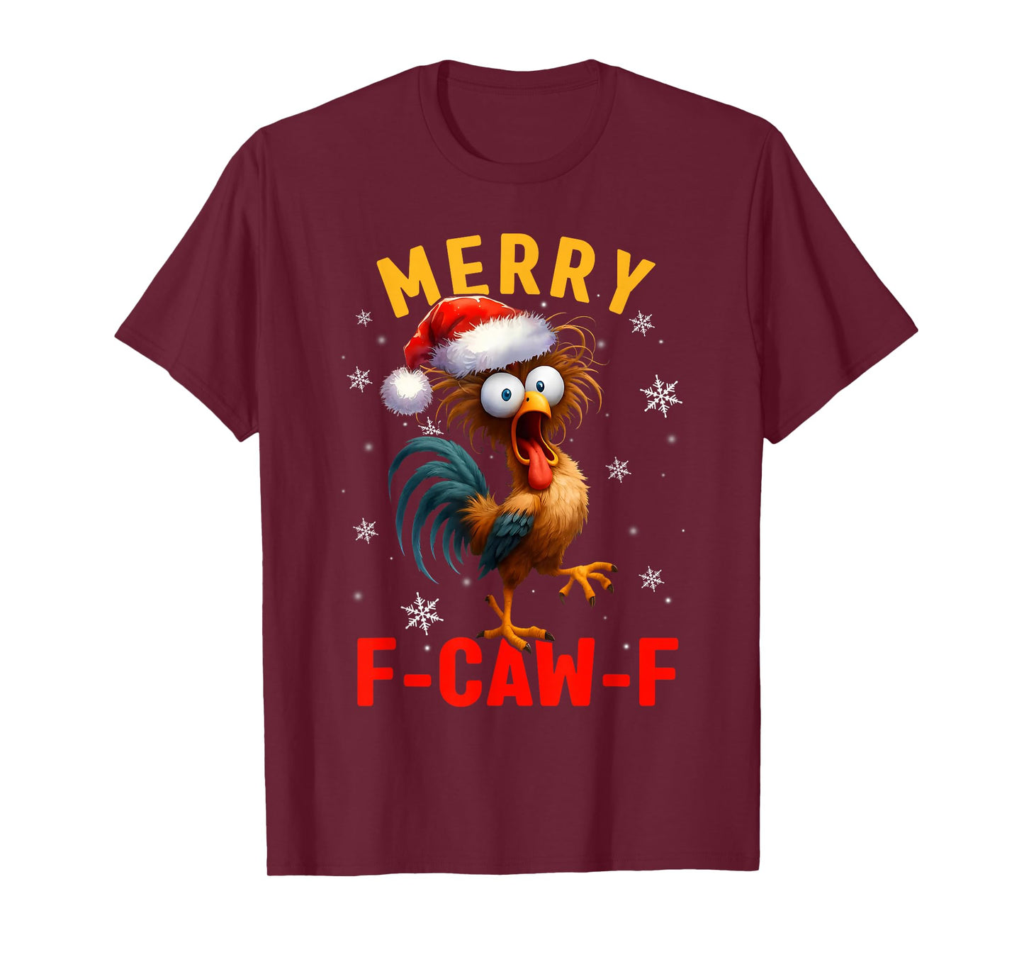 Merry F-Caw-F Chicken Christmas Snowflake Pajamas Holiday T-Shirt