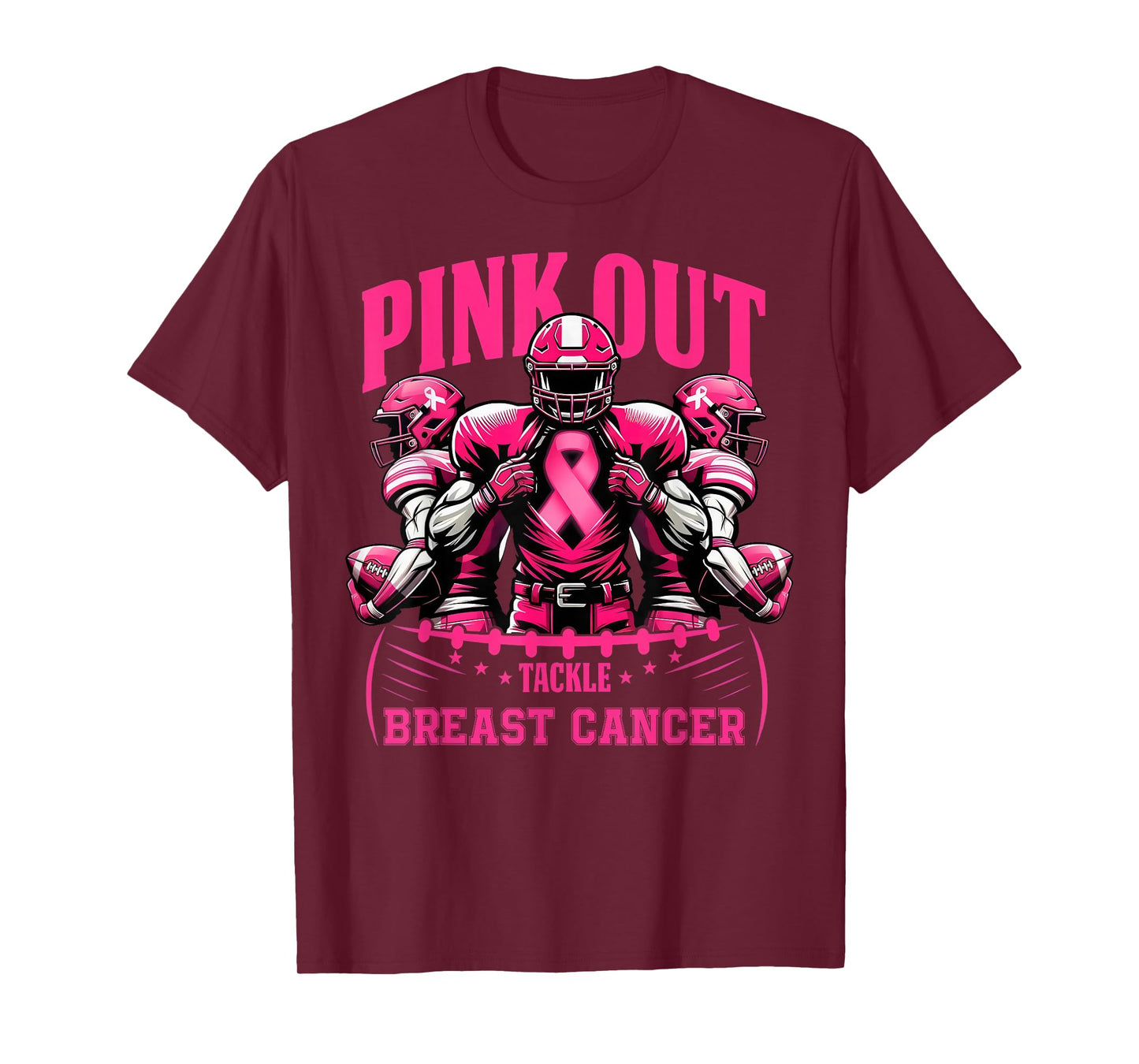 Pink Out Tackle Breast Cancer Awareness American Football T-Shirt