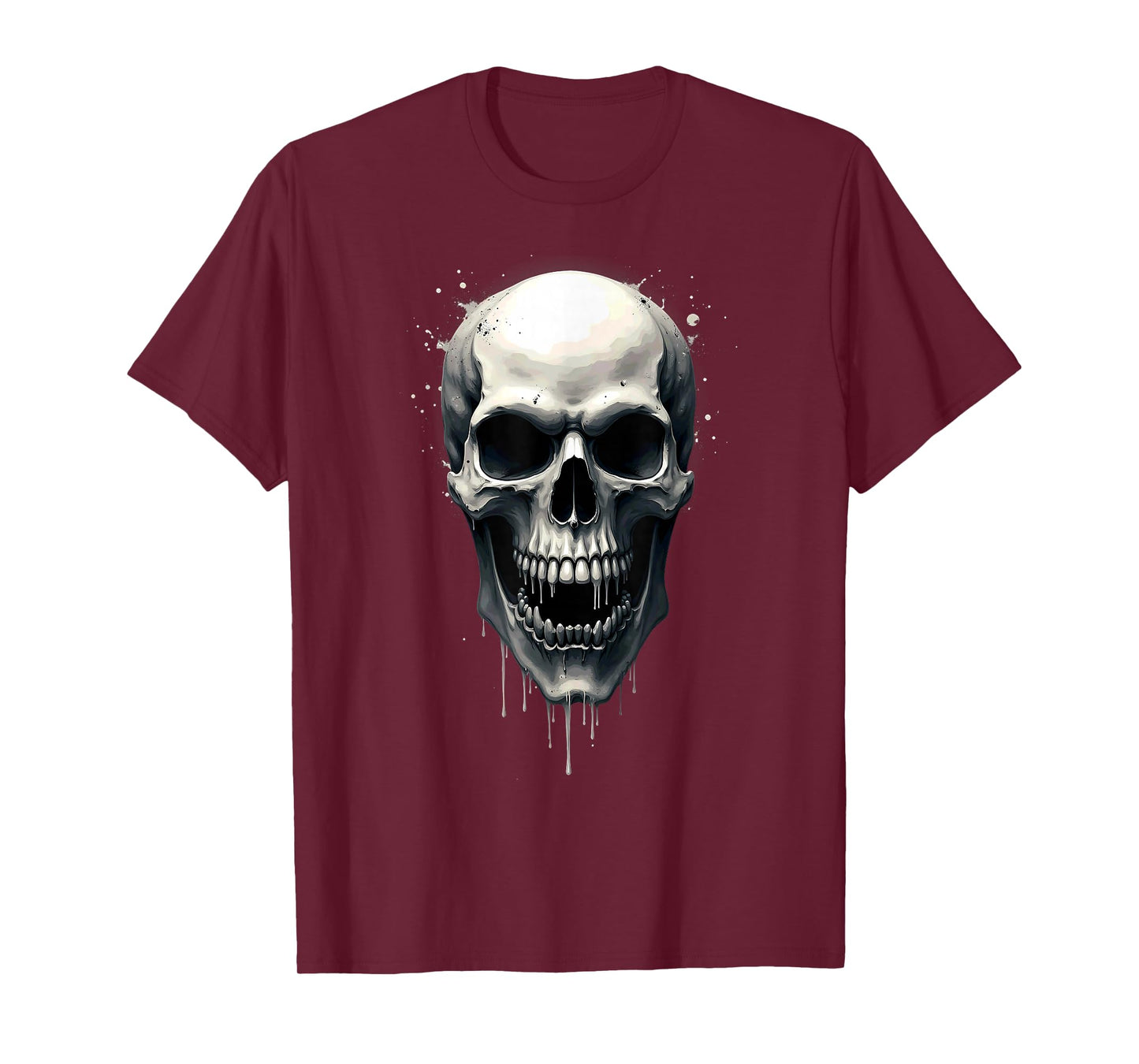 Melting Scary Skull Drip Skeleton Halloween T-Shirt