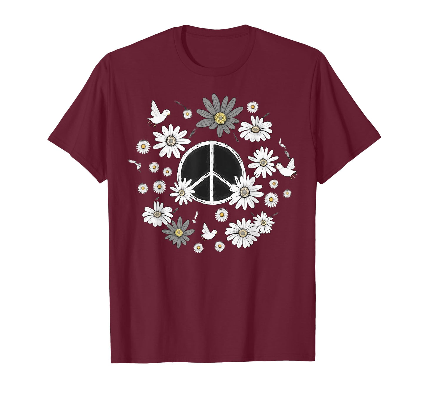 PEACE SIGN LOVE 60s 70s Daisy Flower Hippie Costume T-Shirt