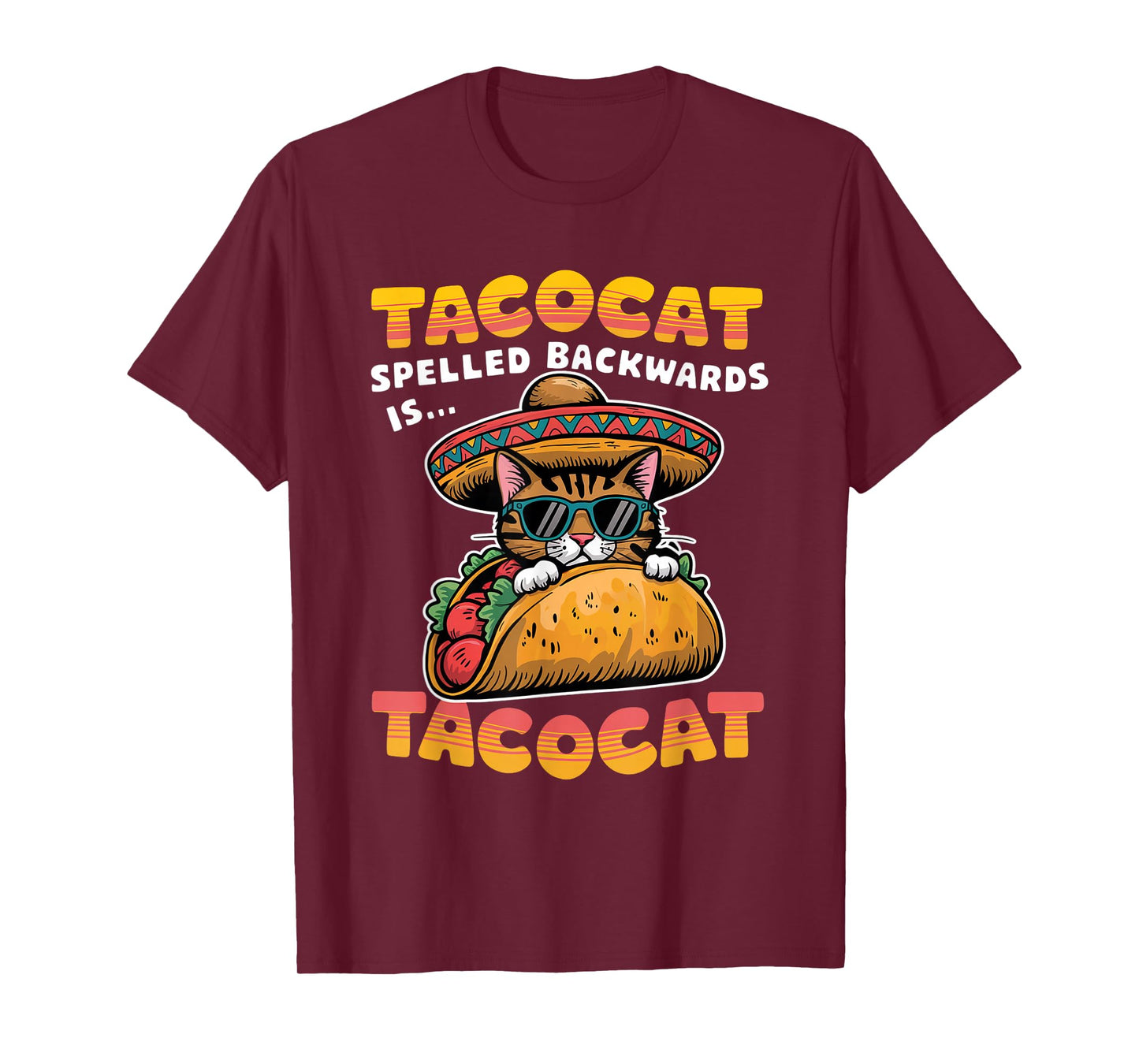 Tacocat Spelled Backwards Shirt Taco Cat Cinco De Mayo T-Shirt