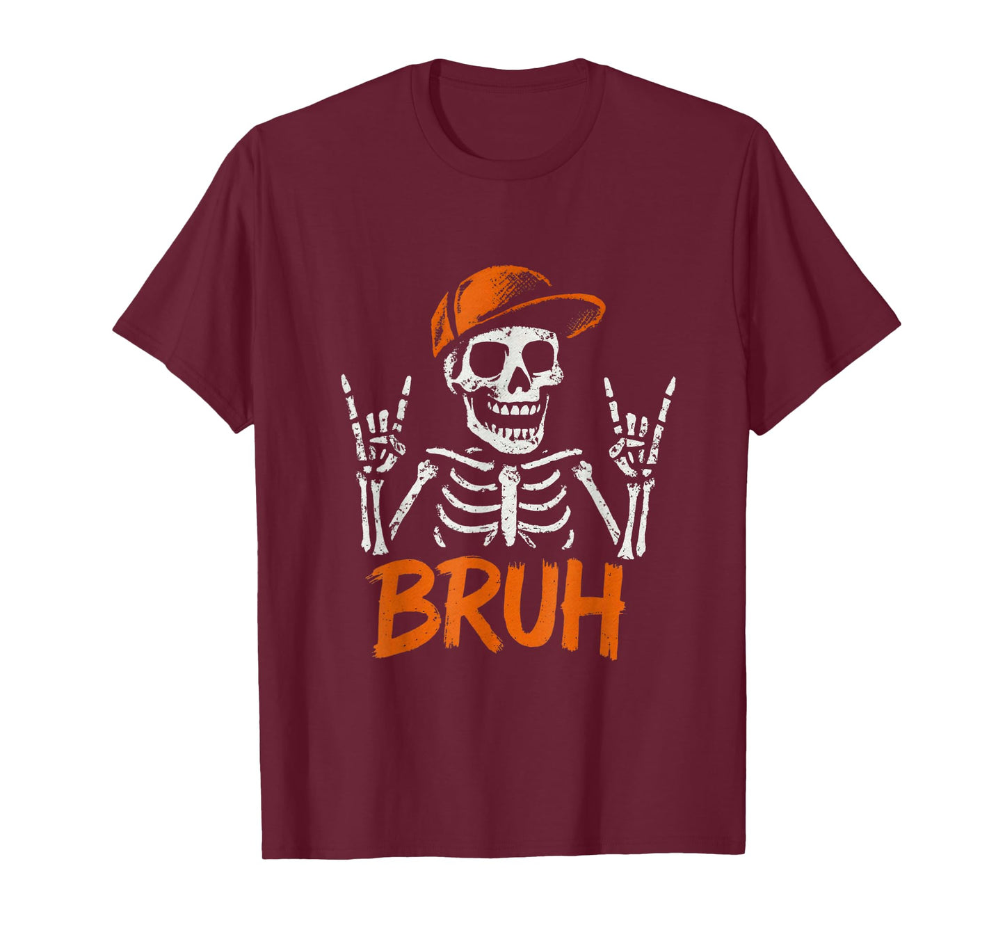 Cool Bruh Skeleton Rock On Halloween Men Boys Kids T-Shirt