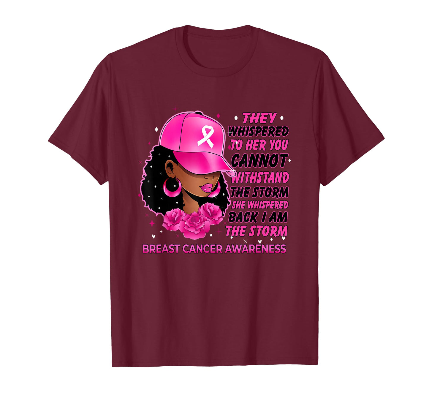 I'm The Storm Black Women Breast Cancer Survivor Pink Ribbon T-Shirt