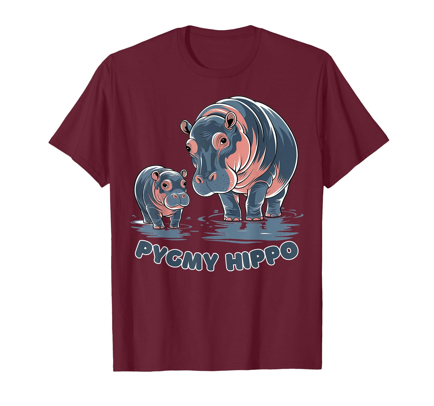 Cute Baby Pygmy Hippo Moo Deng Funny Zoo For Family Kids T-Shirt