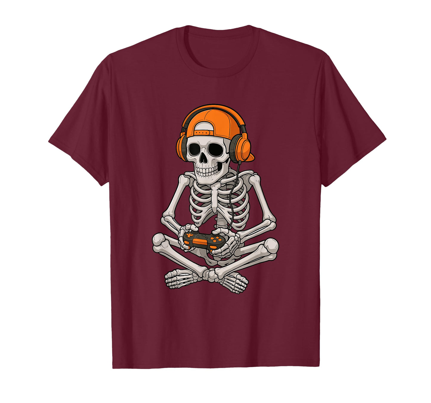 Halloween Skeleton Gamer Video Gaming Funny Skeleton Gaming T-Shirt