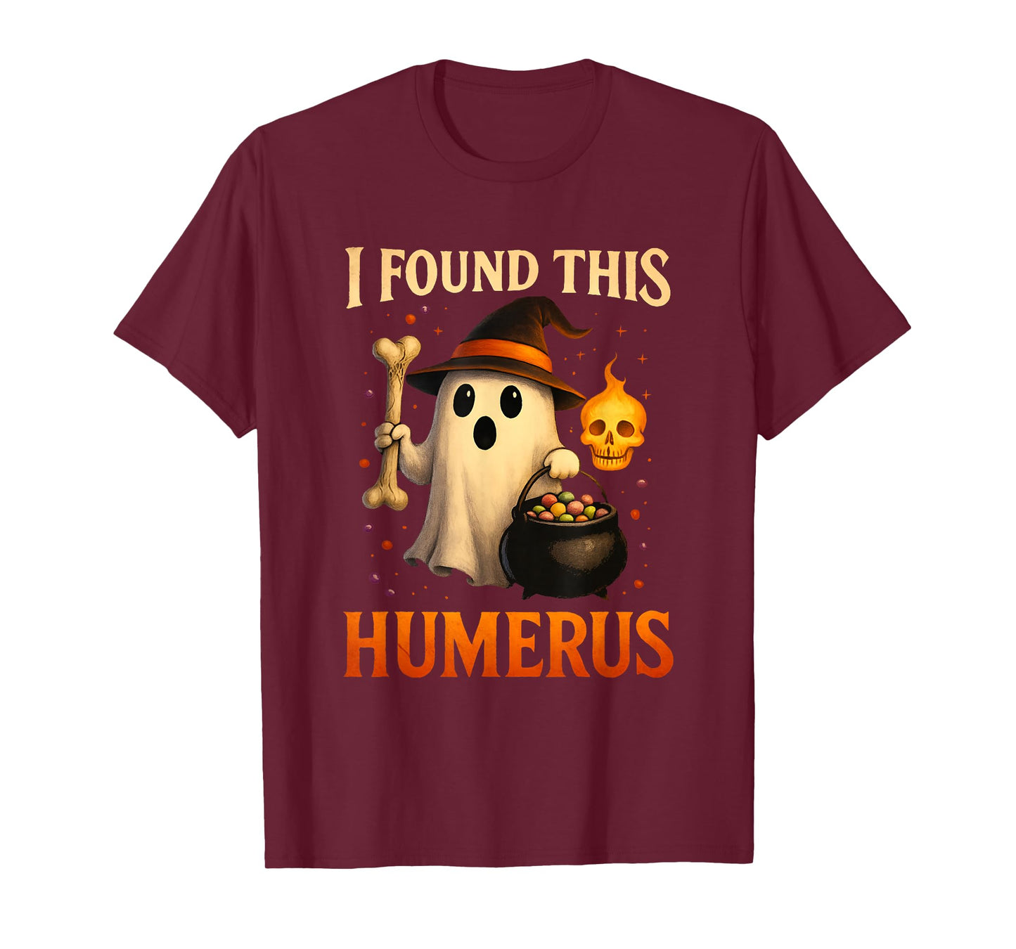 Funny Halloween I Found This Humerus Ghost Bone Skeleton T-Shirt