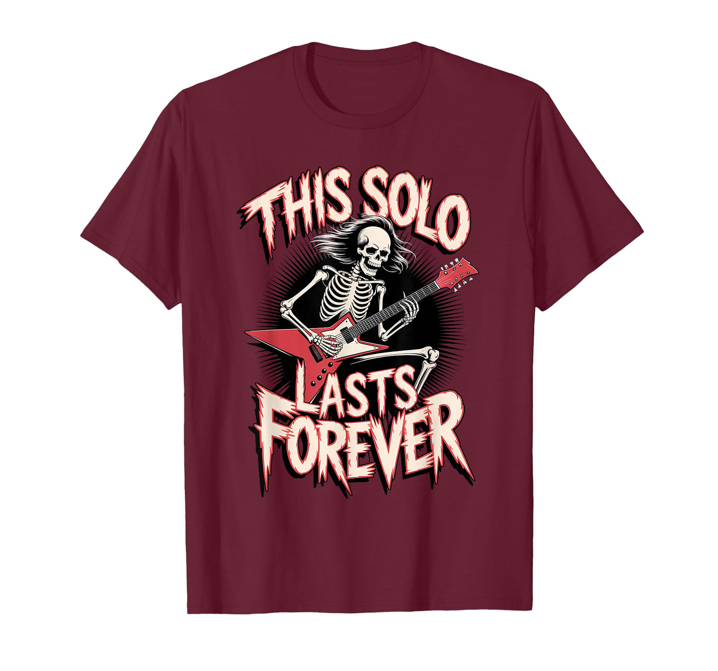 Skeleton Guitarist Halloween Funny Spooky Musician T-Shirt