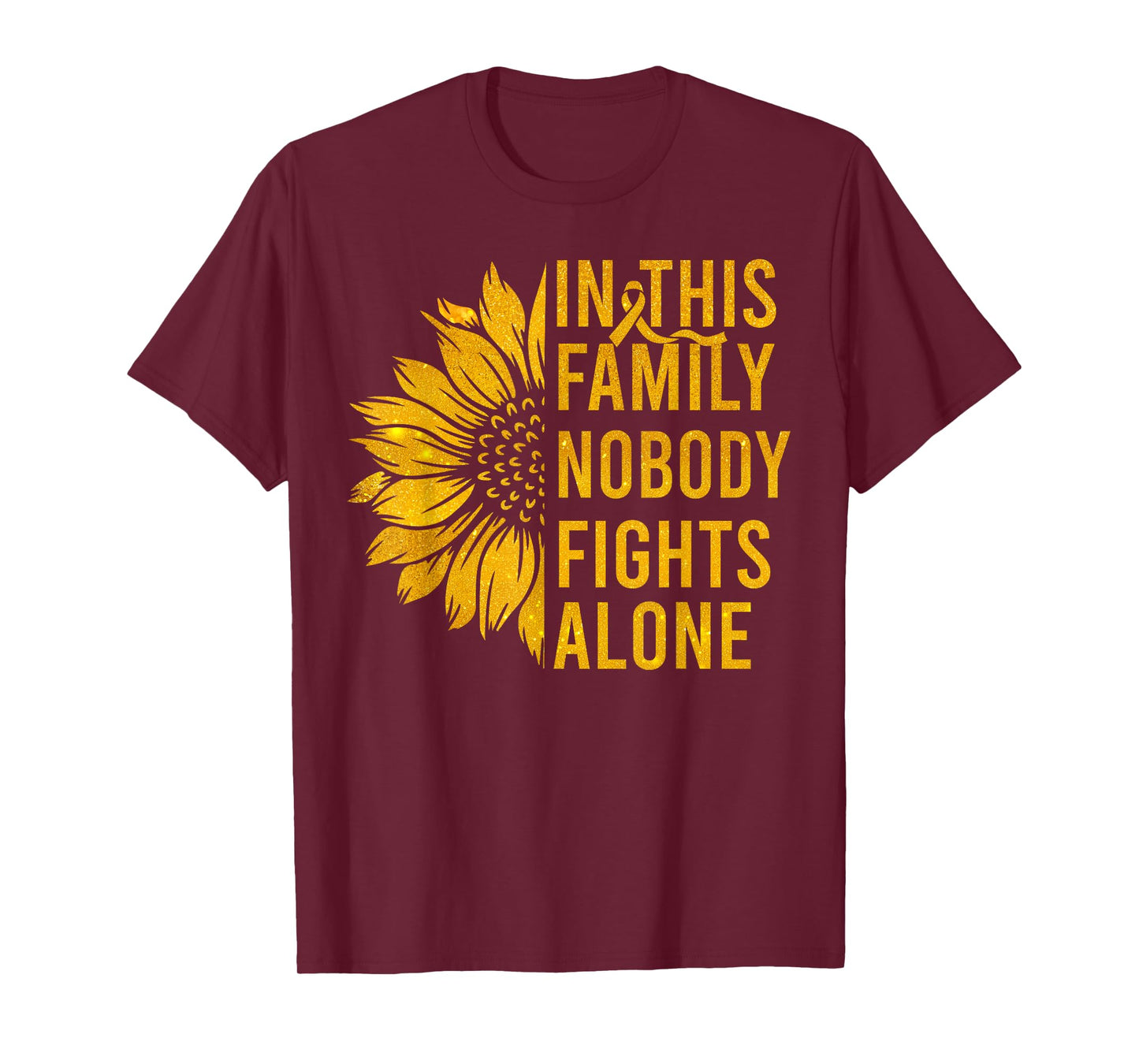 Fight Childhood Cancer sunflower Childhood Cancer Awareness T-Shirt