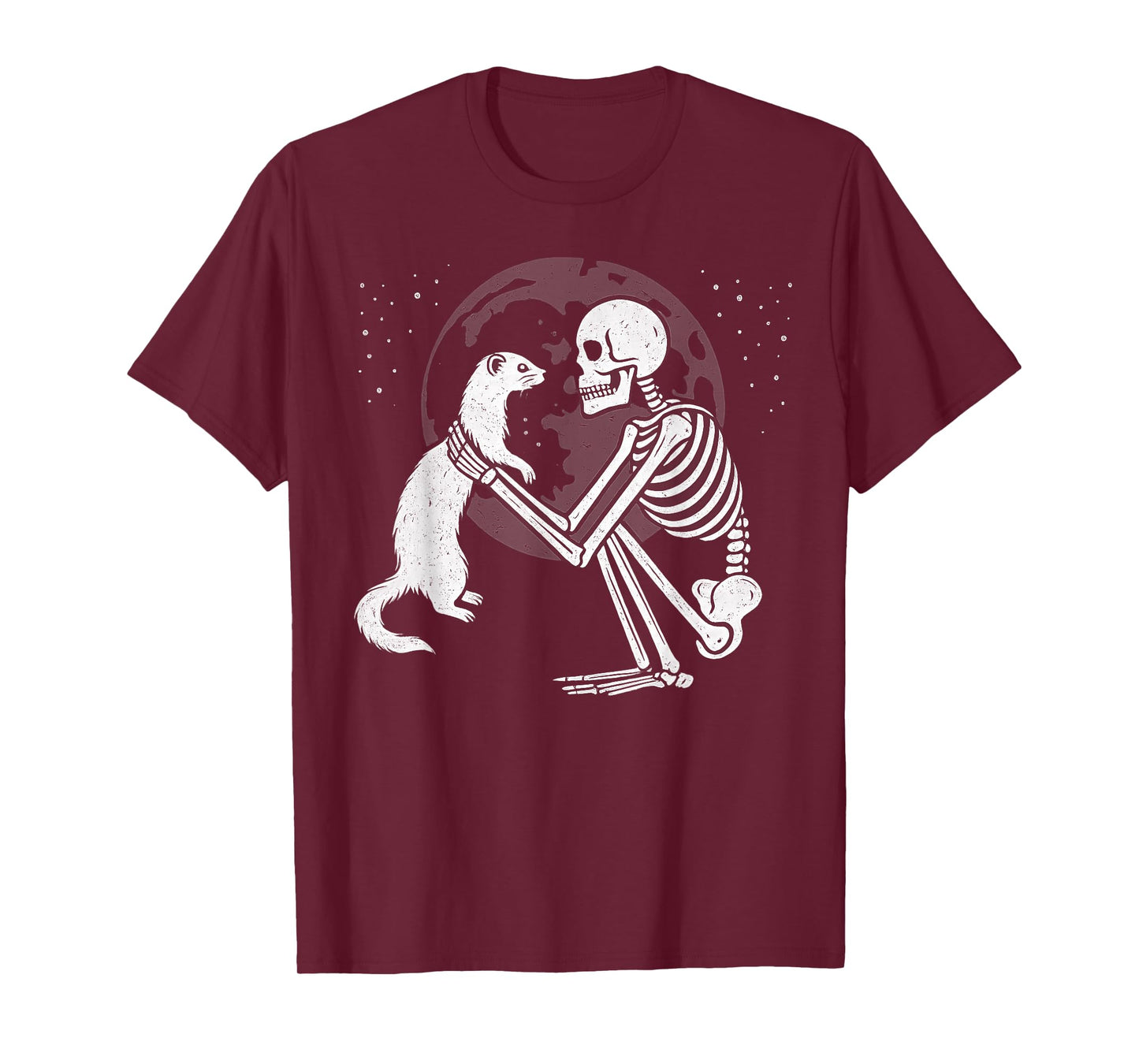 Ferret Skeleton Moon Halloween Pet Lover T-Shirt