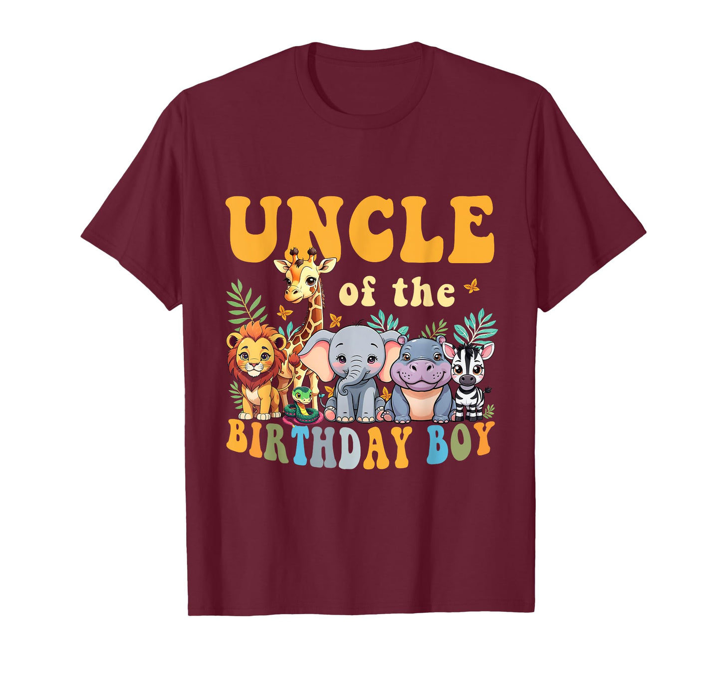 Uncle of the Birthday Boy Kids Safari Jungle Animal Matching T-Shirt