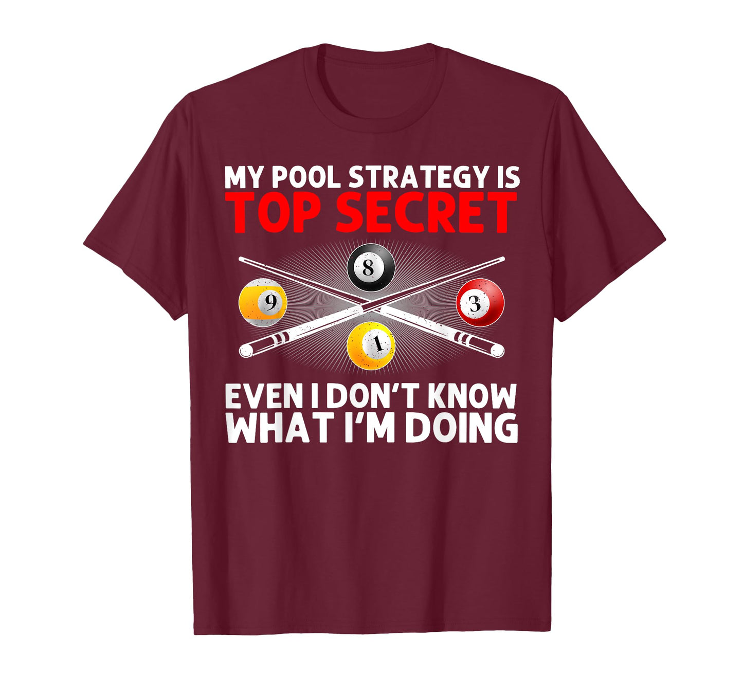Best Pool Design For Men Women Billiards Lover Pool Player T-Shirt