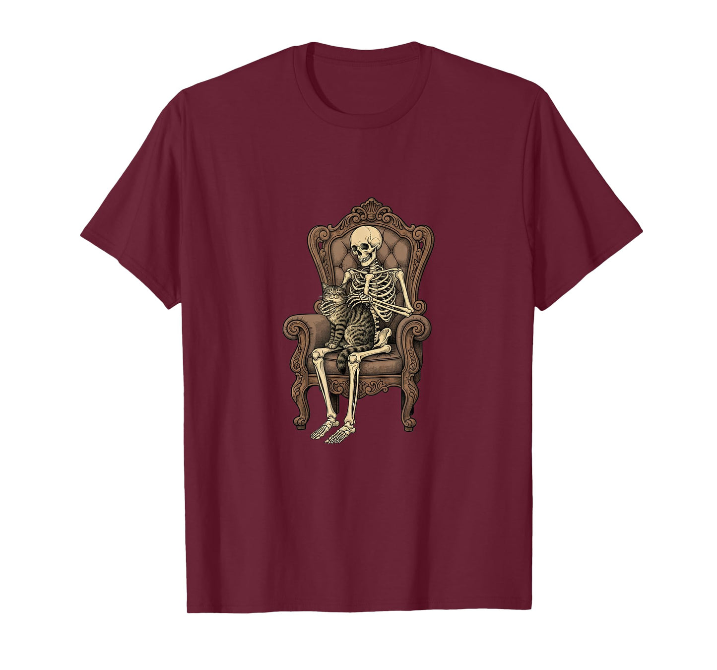 Skeleton Holding Cat Halloween Cat Lover Cat Mom Dad T-Shirt