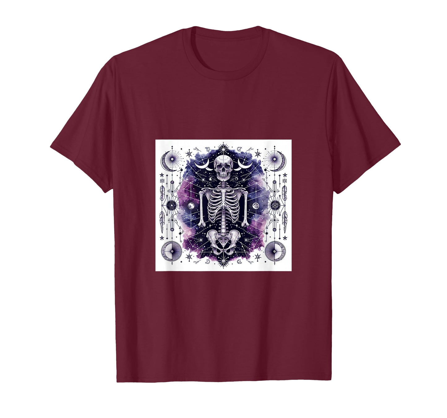 Cosmic Skeleton – Mystical Galaxy Skull &Stars Witchy Gothic T-Shirt