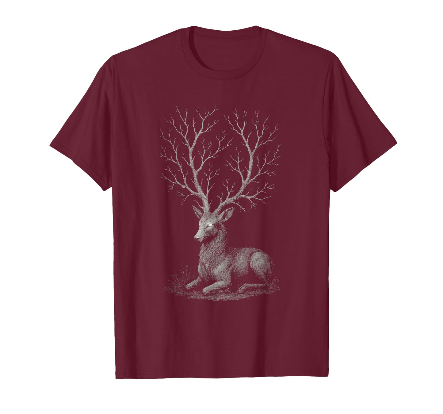 Deer Forest Tree Antlers Dark Creepy Goth Alt Alternative T-Shirt