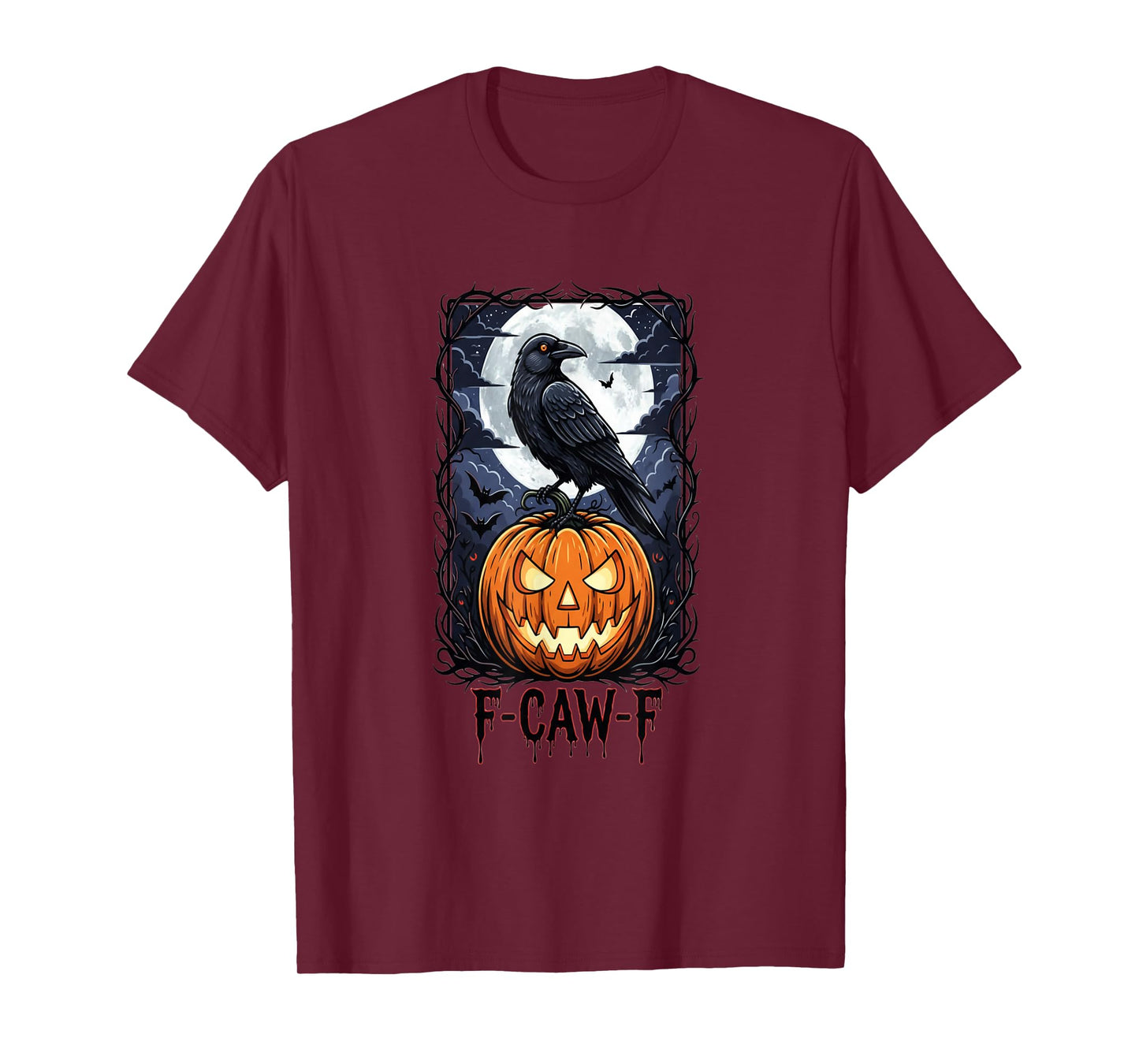 Funny F-CAW-F Crow Meme Parody for Halloween Spooky Season T-Shirt