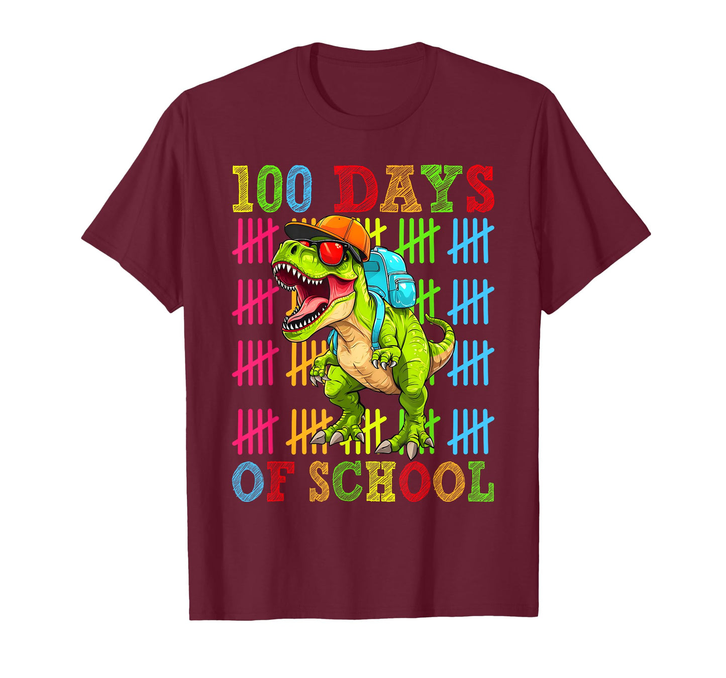 100 Days of School 100th Day Dinosaur For Boys Mens Father T-Shirt