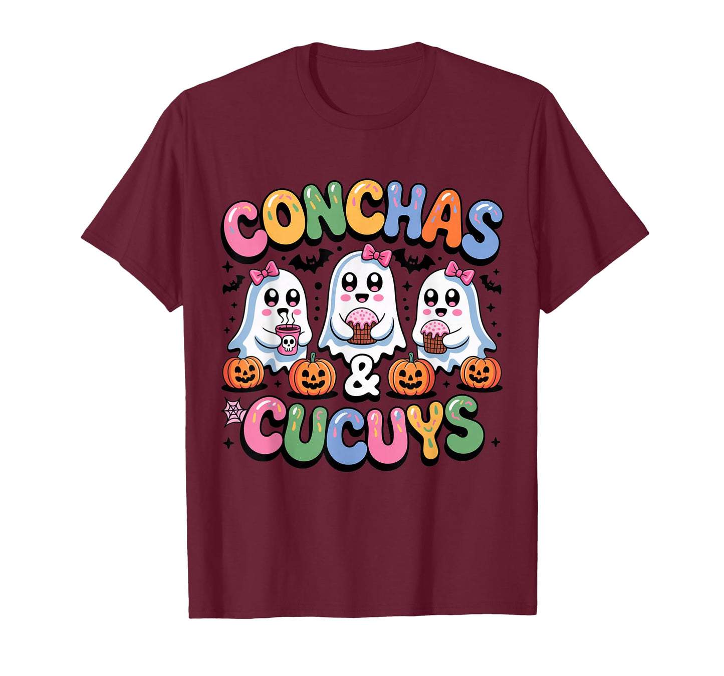Conchas and Cucuys Funny Halloween Mexican Ghost T-Shirt