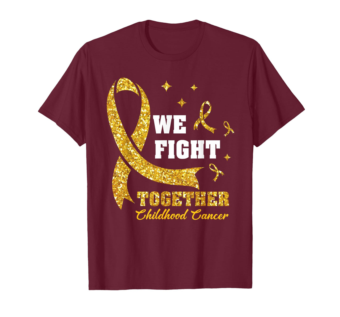 We Fight Together Childhood Cancer Awareness Gold Ribbon Kid T-Shirt