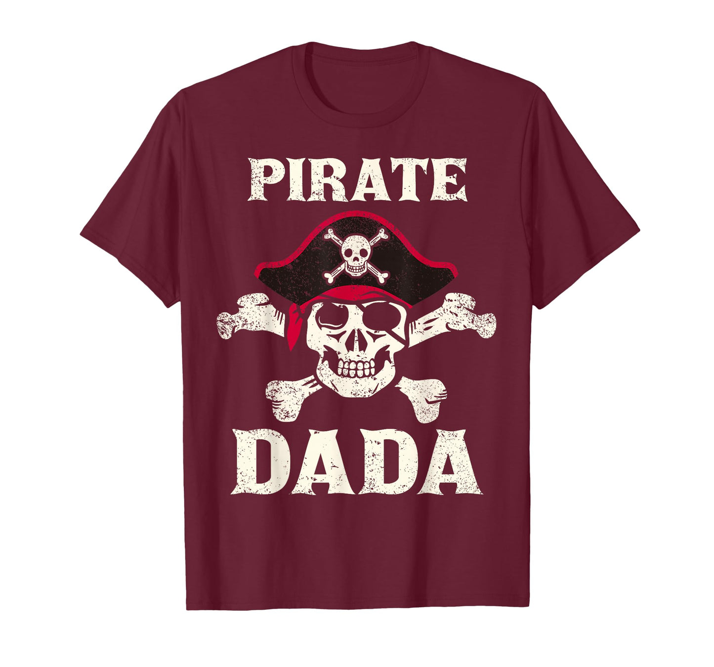 Pirate Dada Skeleton Captain Funny Skull Pirate Dad T-Shirt