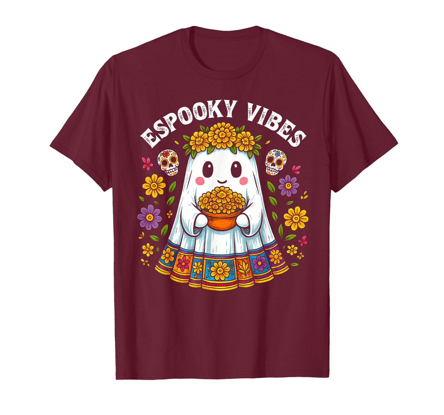 Espooky Vibes Maestra Halloween Spanish Mexican Teacher T-Shirt