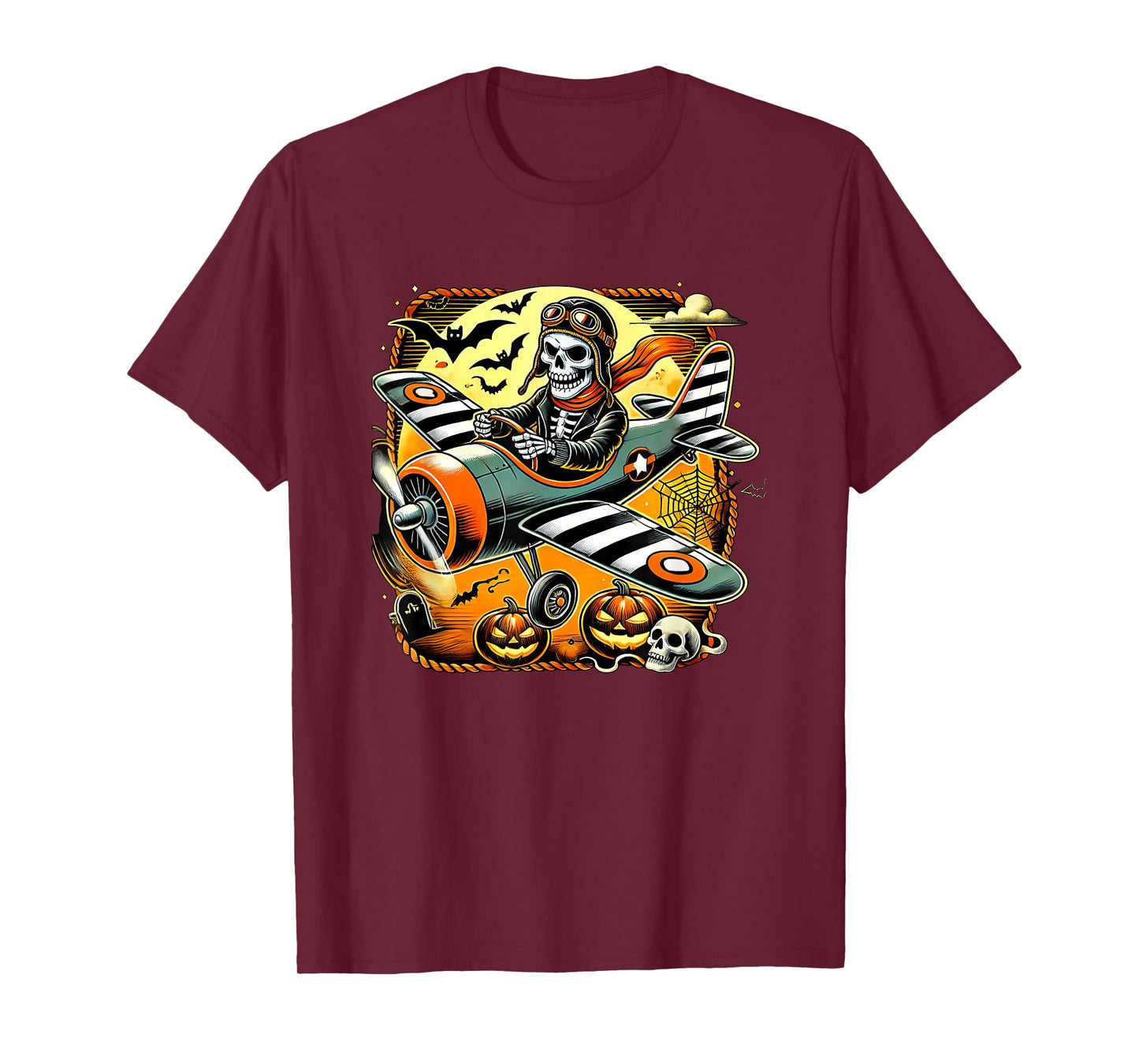 Halloween Skeleton Airplane T-Shirt