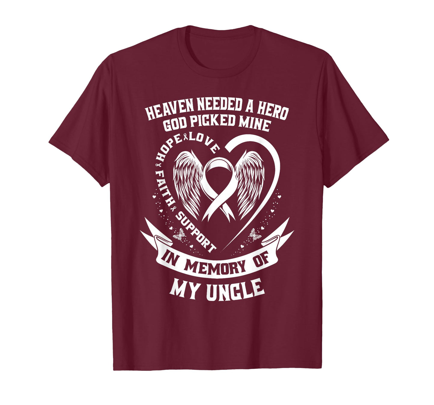 I Wear White In Memory of My Uncle Lung Cancer Awareness T-Shirt