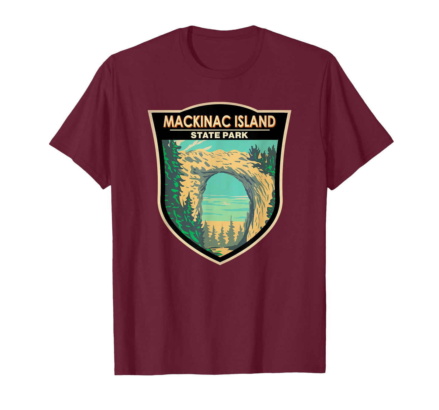 Mackinac Island State Park Michigan Arch Rock Vintage T-Shirt