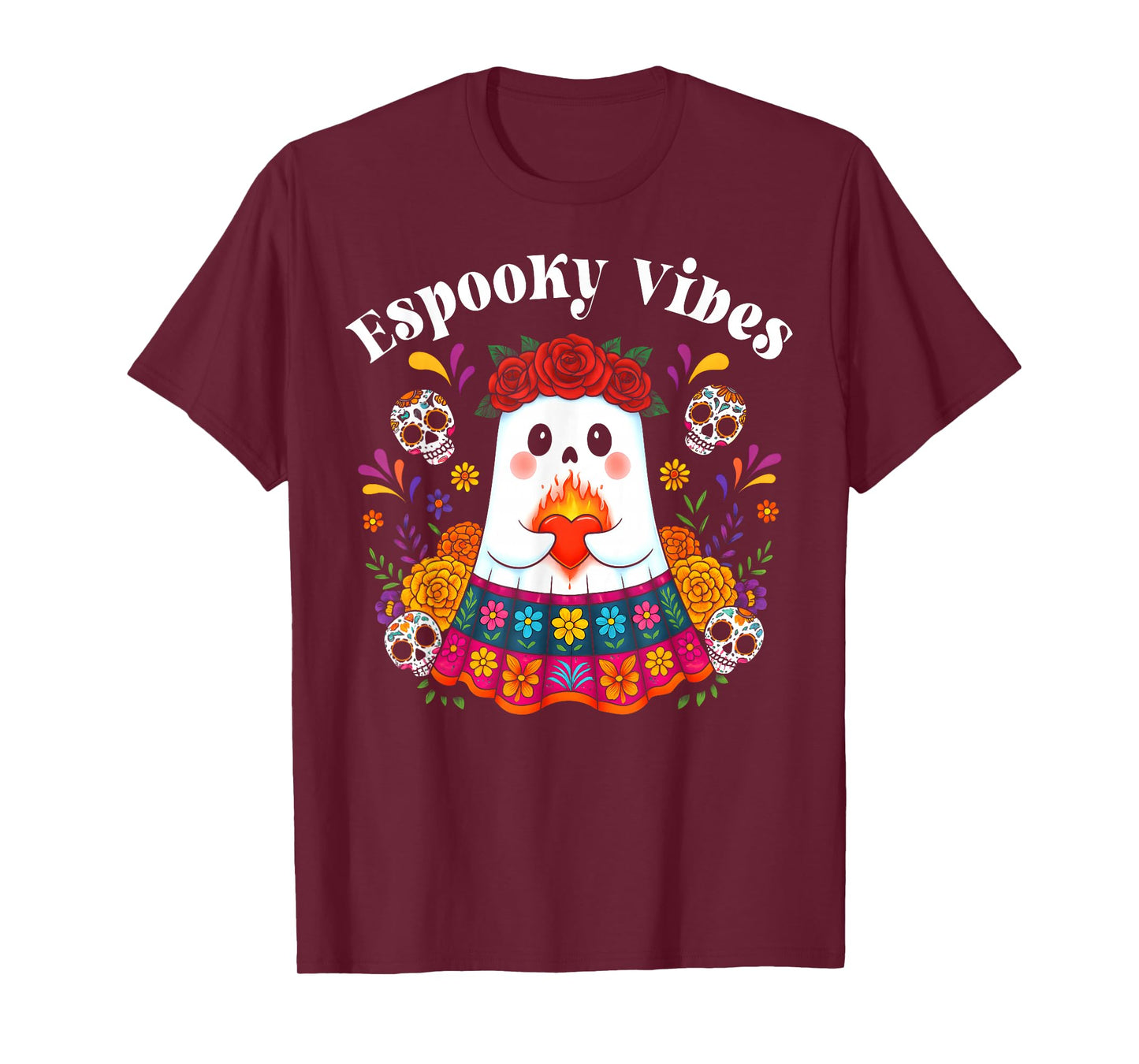 Espooky Vibes Maestra Halloween Spanish Mexican Teacher T-Shirt