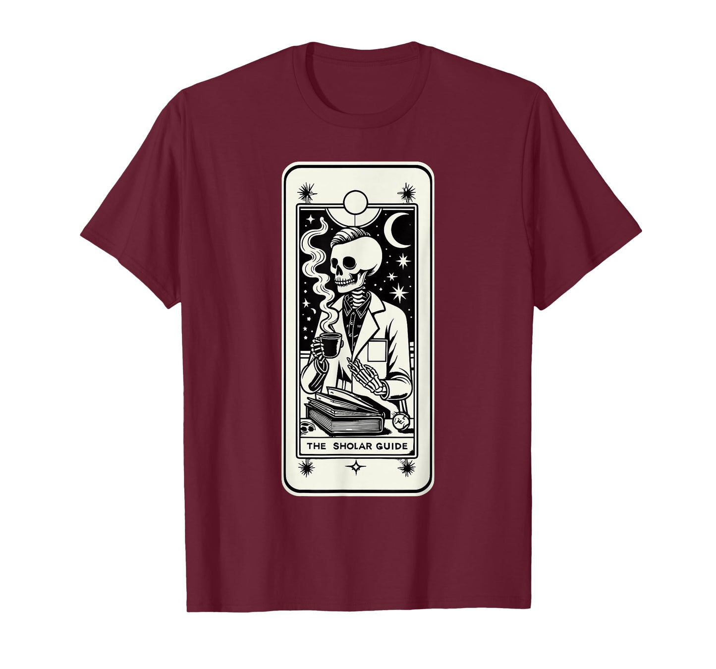 Skeleton Scientist Gothic Tarot Celestial Teacher T-Shirt
