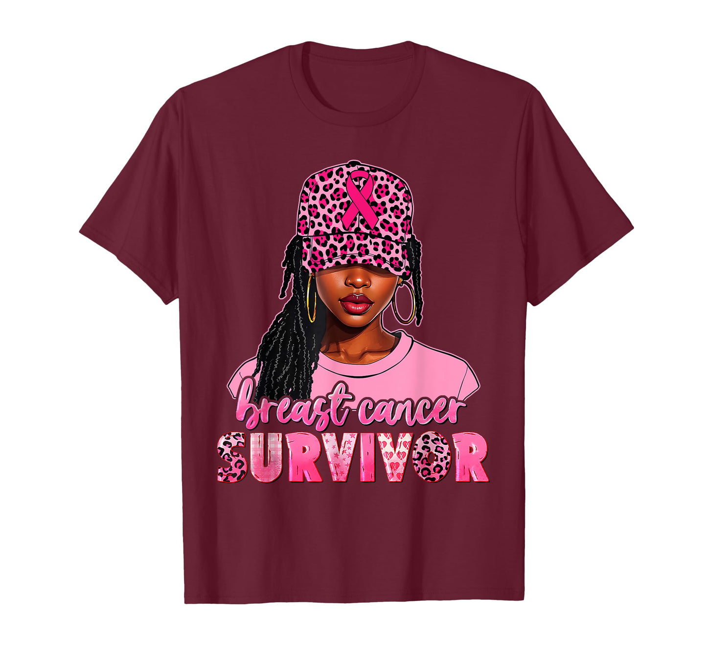 Breast Cancer Survivor Black Women Afro African Christian T-Shirt
