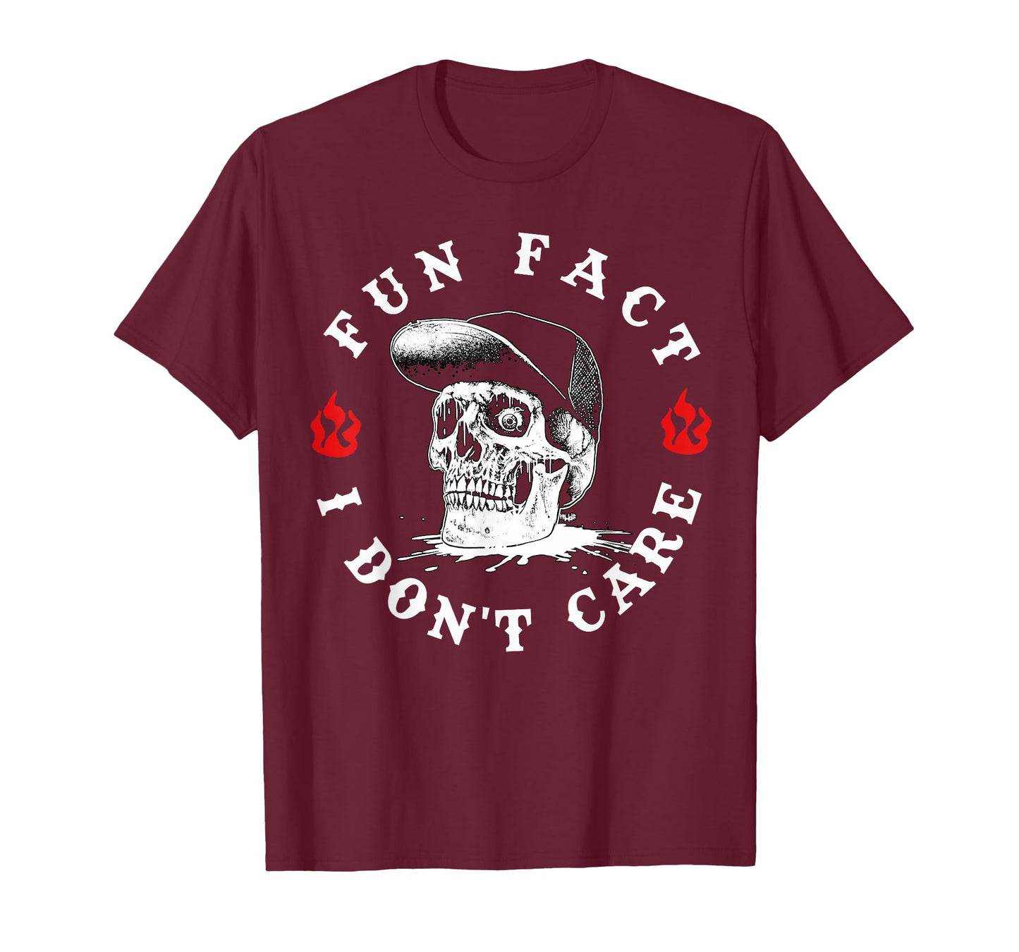 Fun Fact I Don't Care Funny Skeleton Sarcastic Skull T-Shirt