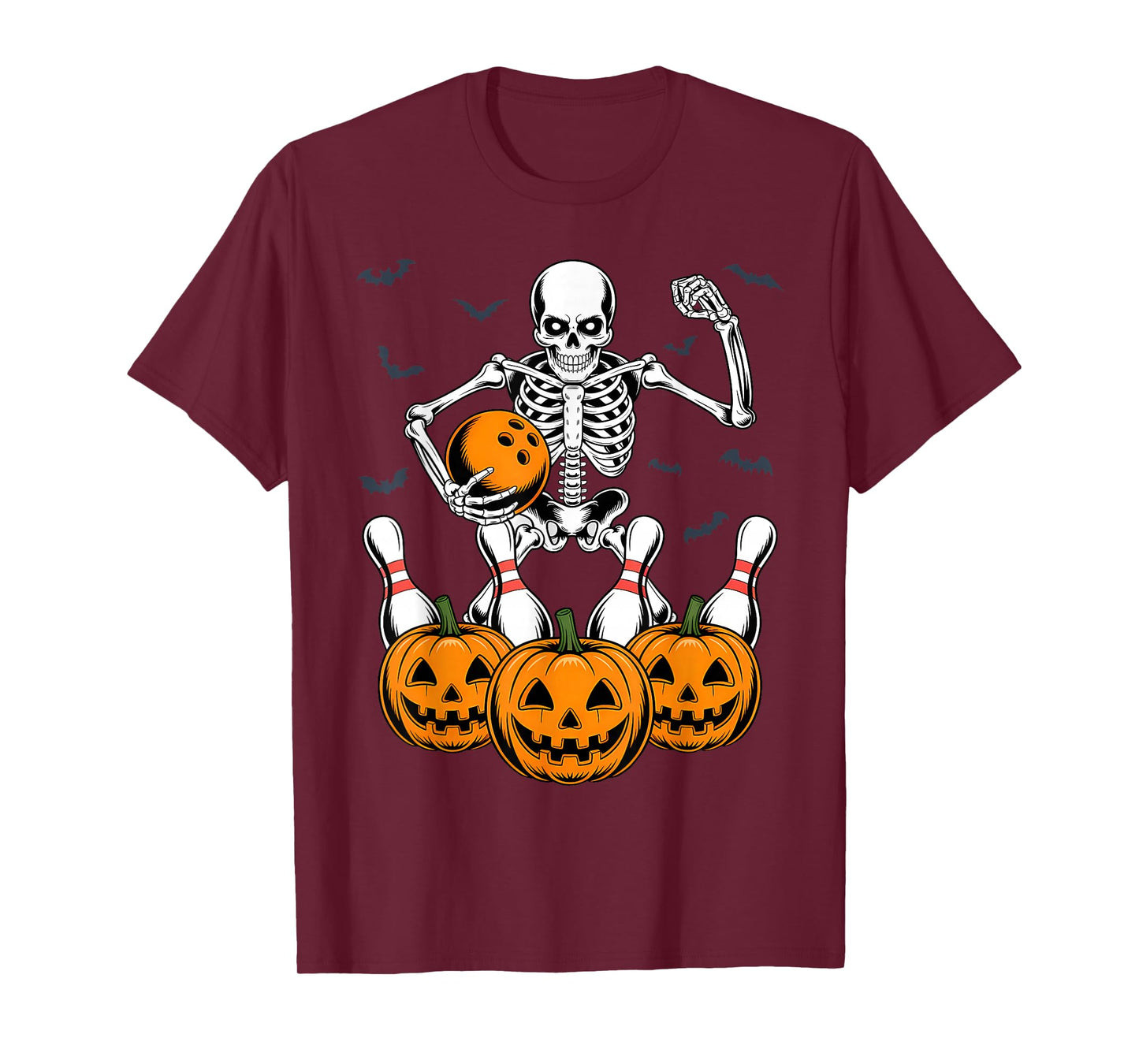 Skeleton Bowling Player Funny Bowler Halloween T-Shirt