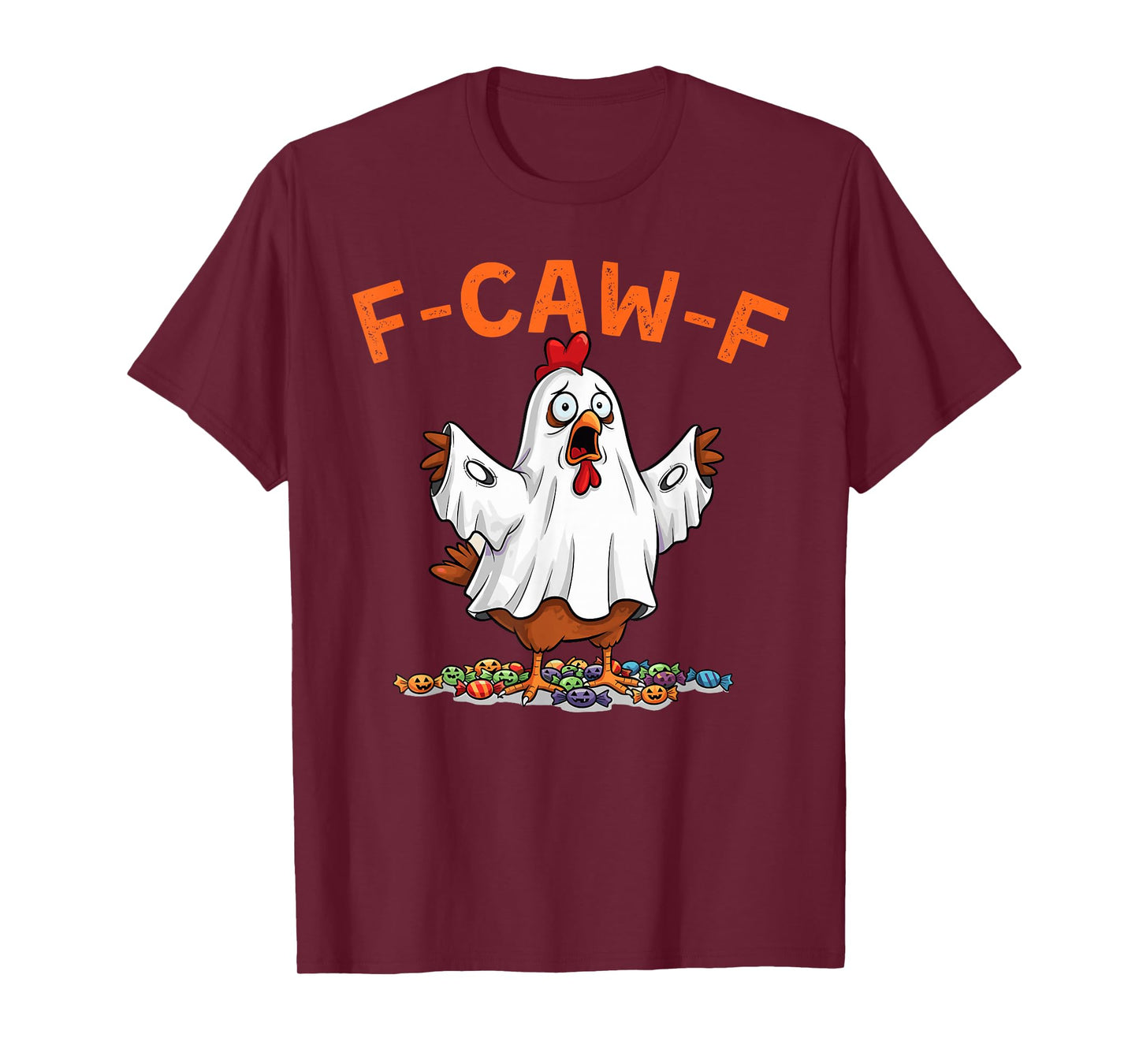 Funny F-Caw-F Chicken Halloween Chicken Ghost F-Caw-F Meme T-Shirt