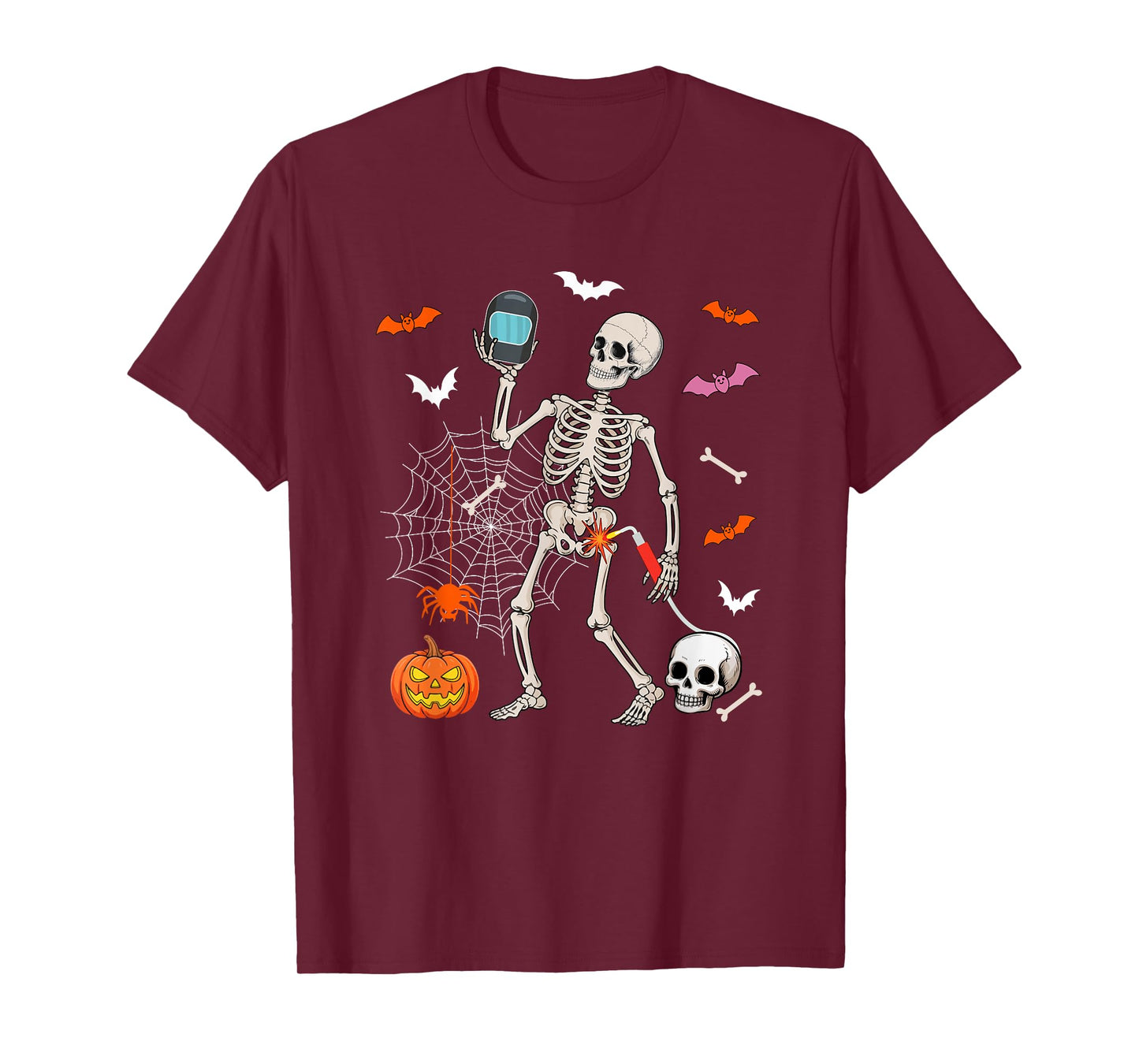 Welder Job Horror Skeleton Halloween Costume Team T-Shirt