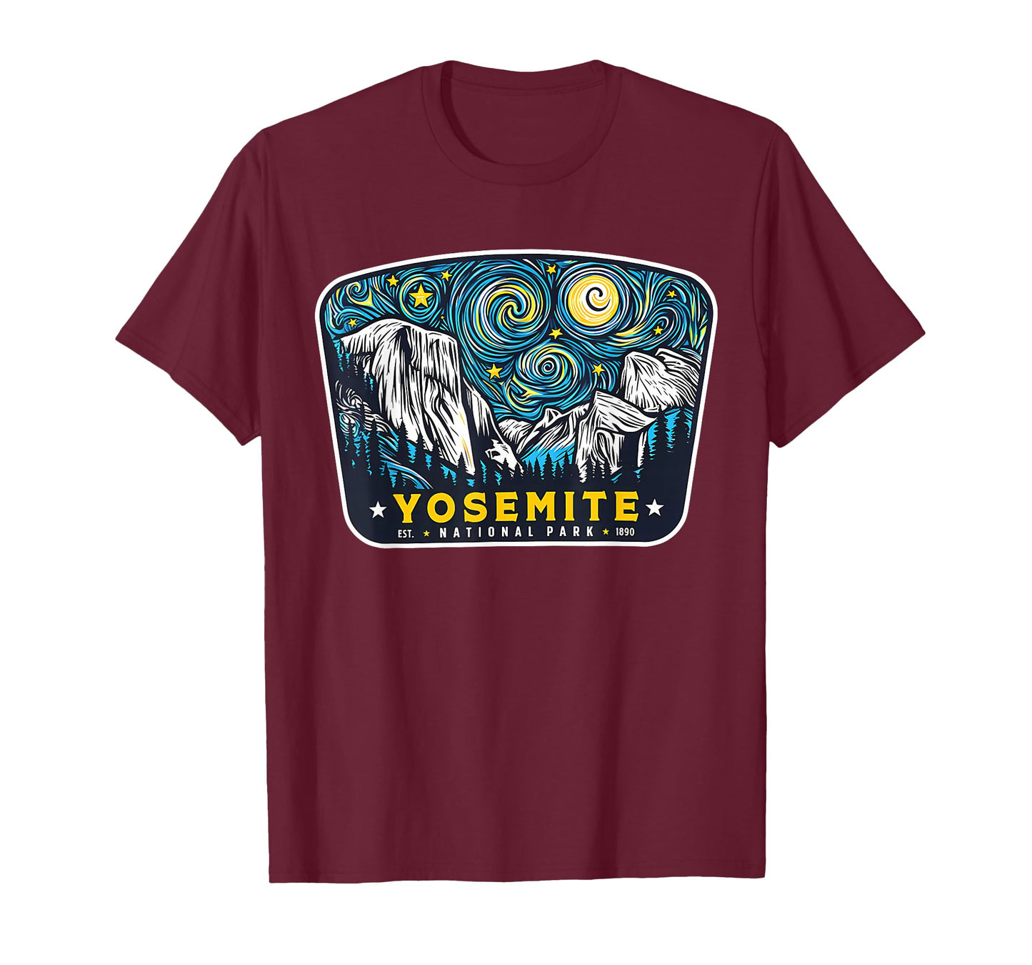 Van Gogh Yosemite Night Starry Sky National Park T-Shirt