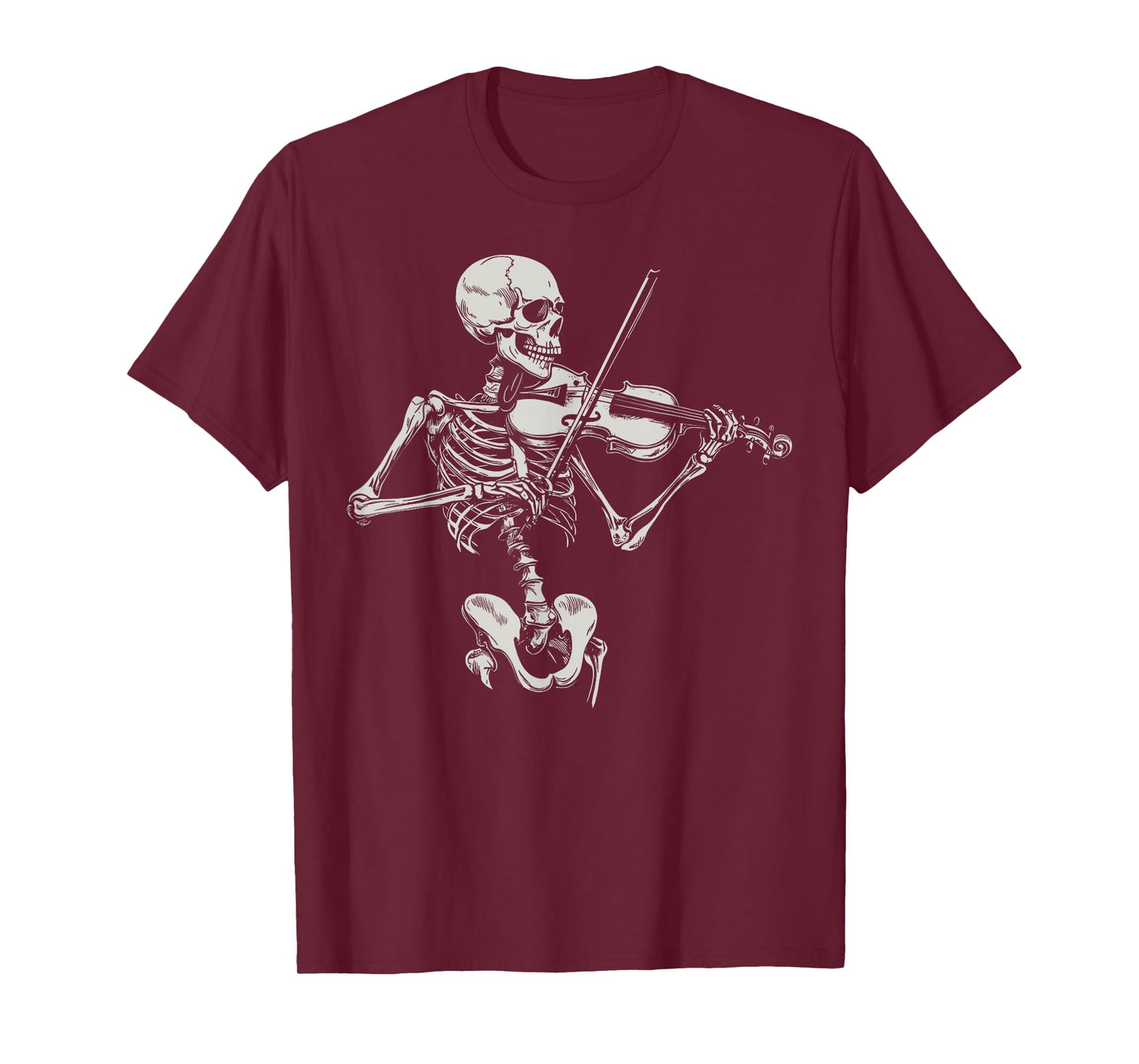 Skeleton Playing Viola Halloween Music Teacher Violinist T-Shirt