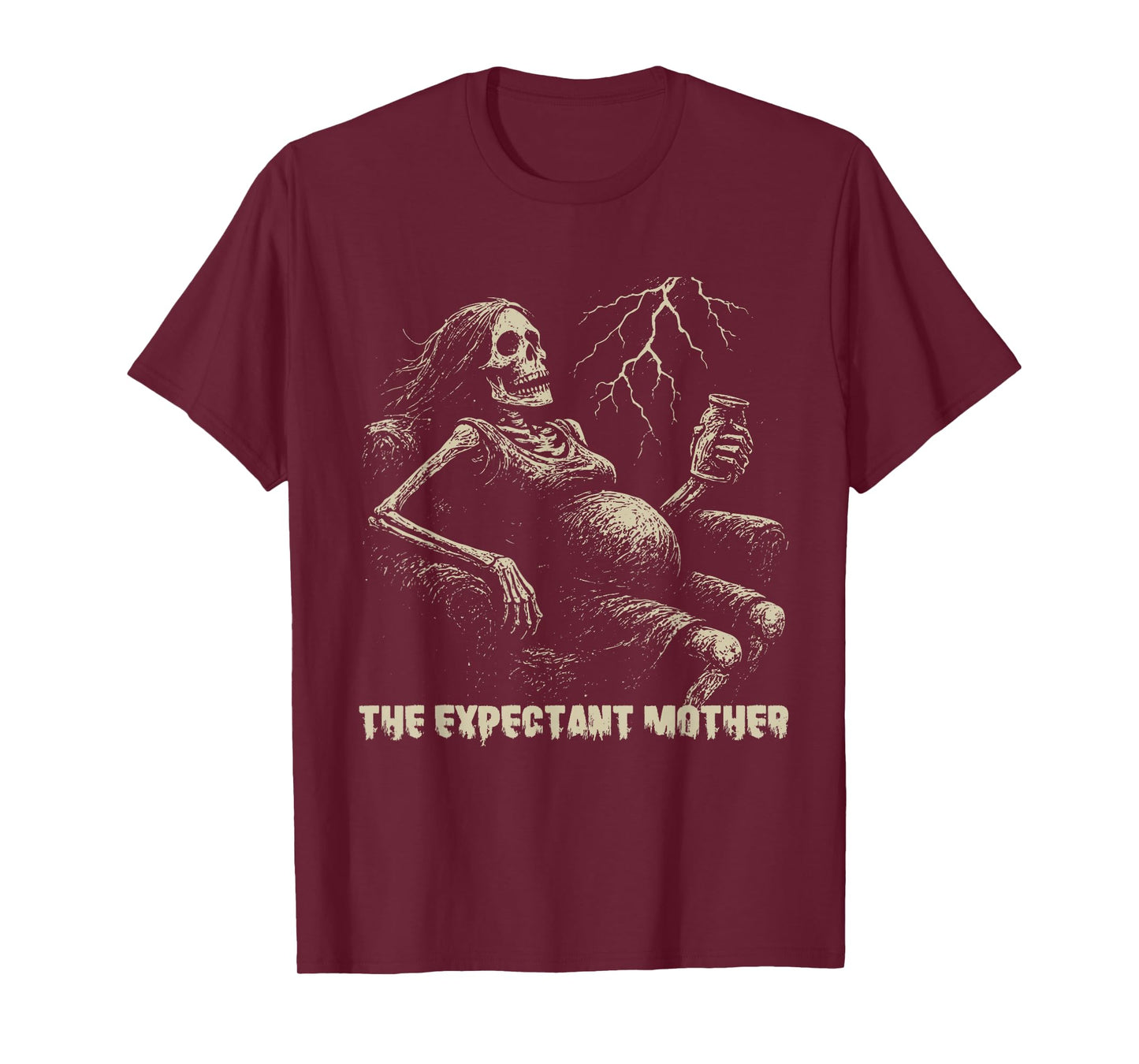 Skeleton Expectant Mother Halloween Pregnancy Announcement T-Shirt