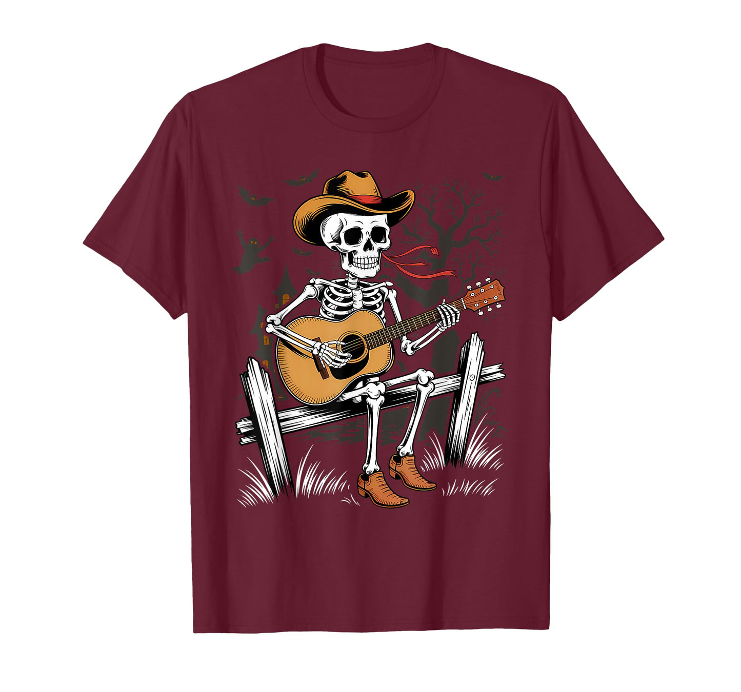 Skeleton Guitar Player Halloween Costume Guitarist Musician T-Shirt