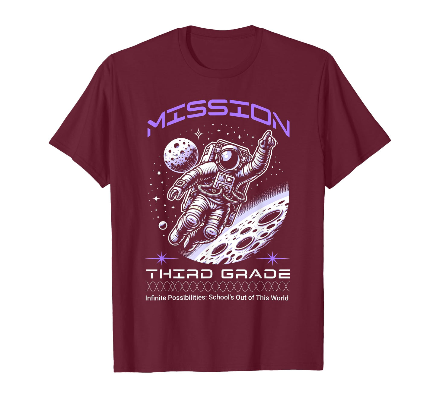 Third Grade Back To School Space Rocket Astronaut T-Shirt