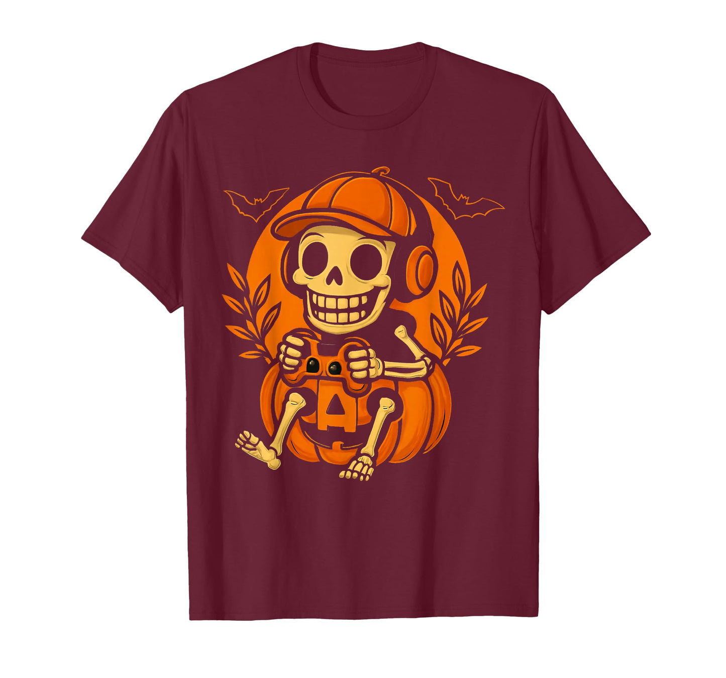 Halloween Skeleton Gamer, Halloween Party Pumpkin. T-Shirt