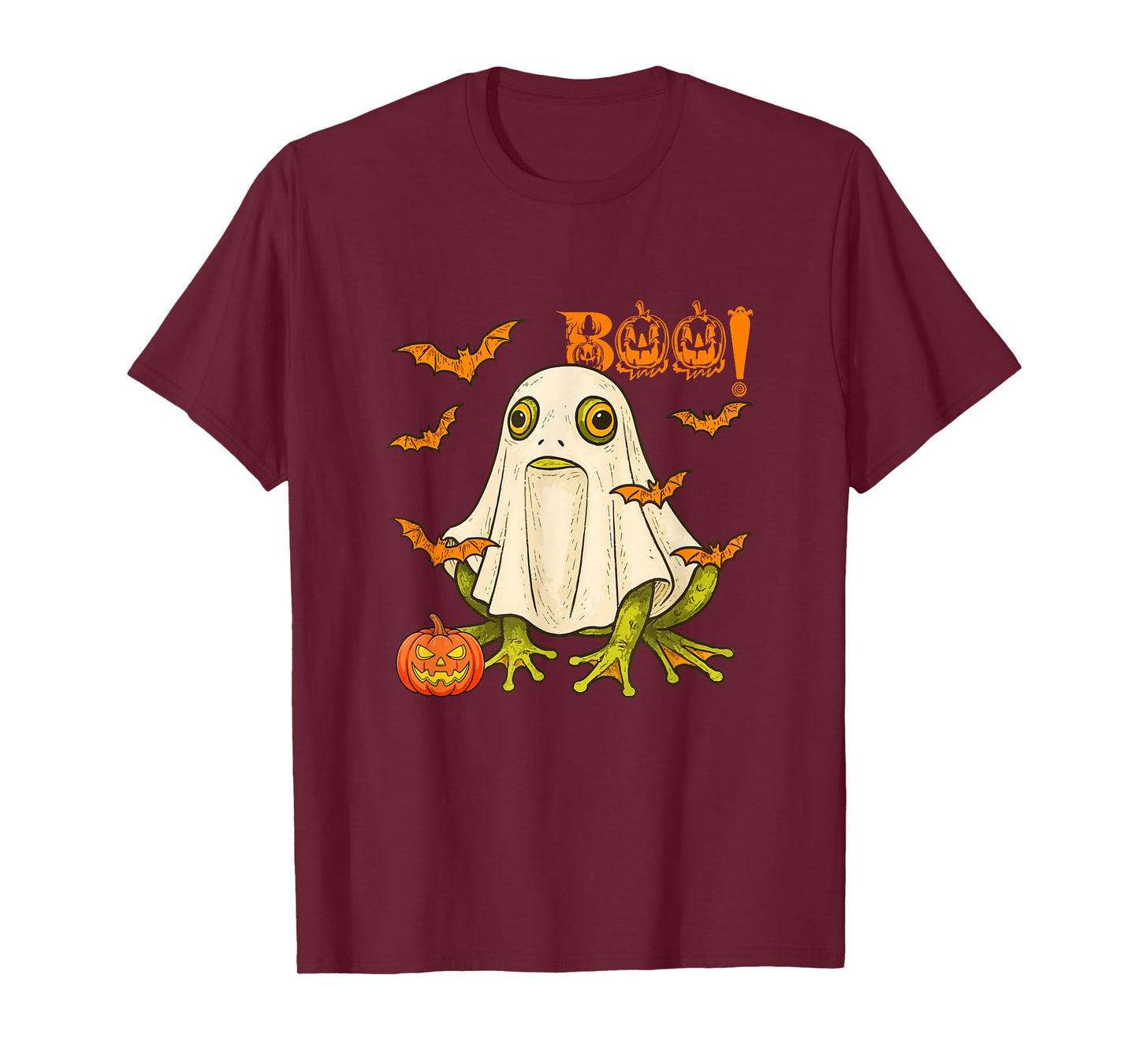 Boo Halloween Frog Cosplay Ghost Costume Animal Lover T-Shirt