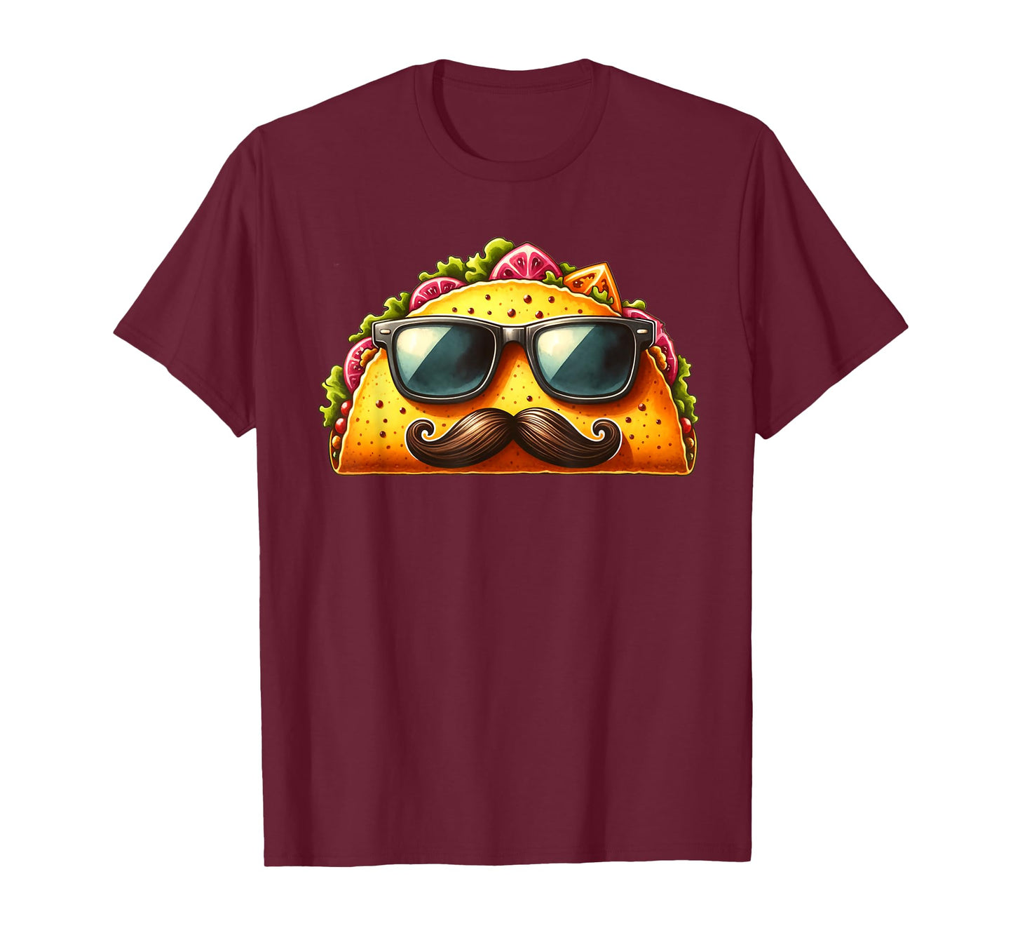 Funny Taco with Sunglasses and Mustache T-Shirt