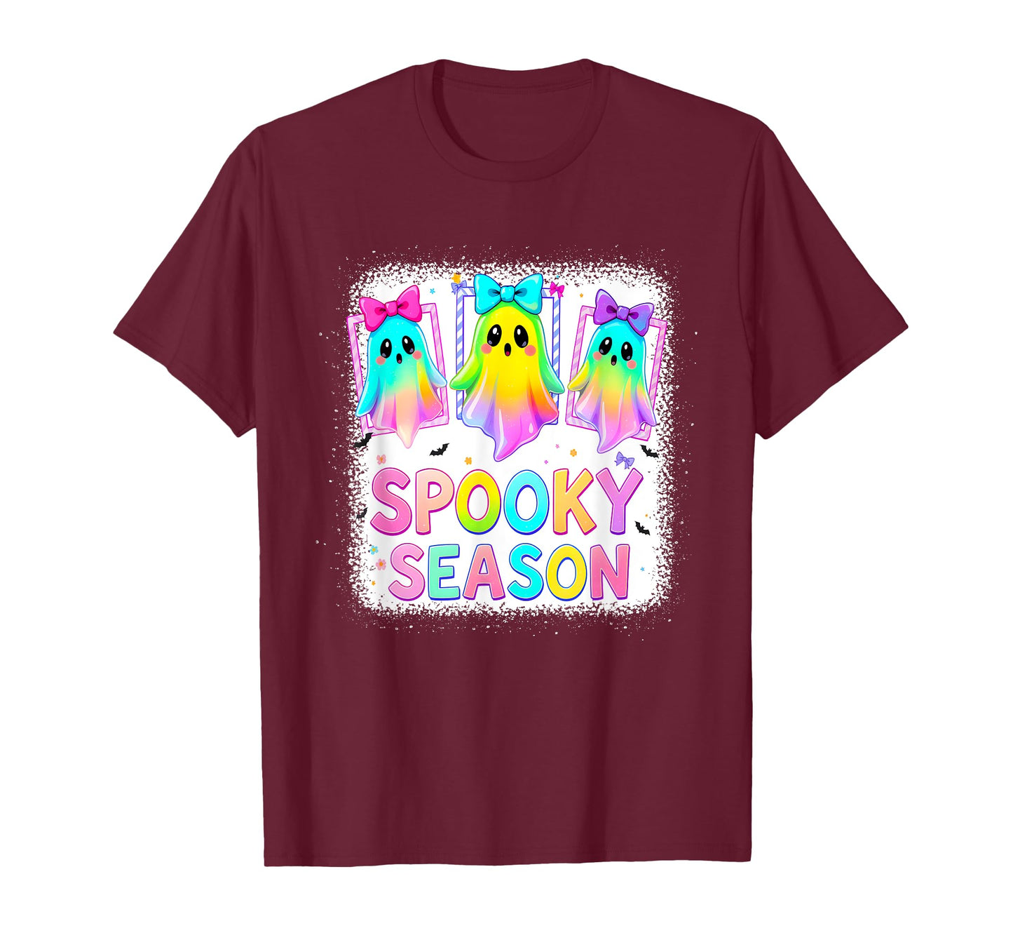 Spooky Season Retro Ghost Holding Pumpkin Halloween T-Shirt