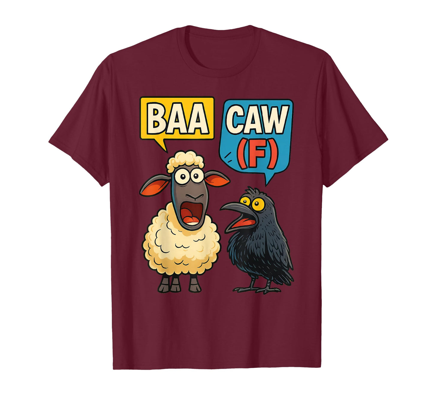 Funny Back Off Shirt – Baa-Caw-F Sheep & Crow Viral Meme T-Shirt